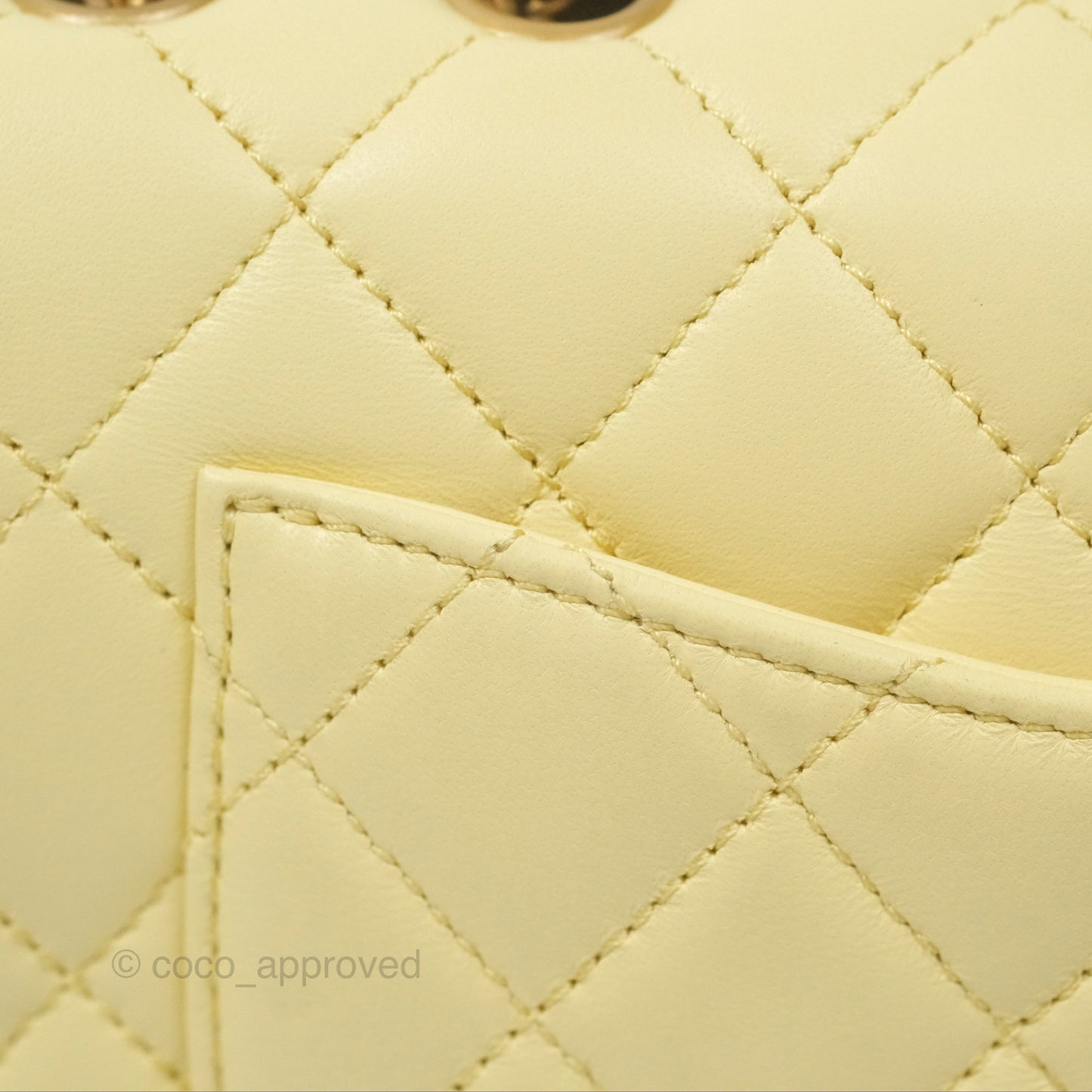 Chanel Mini Rectangular Flap with Camellia Adjustable Chain Yellow Lambskin Aged Gold Hardware 23S