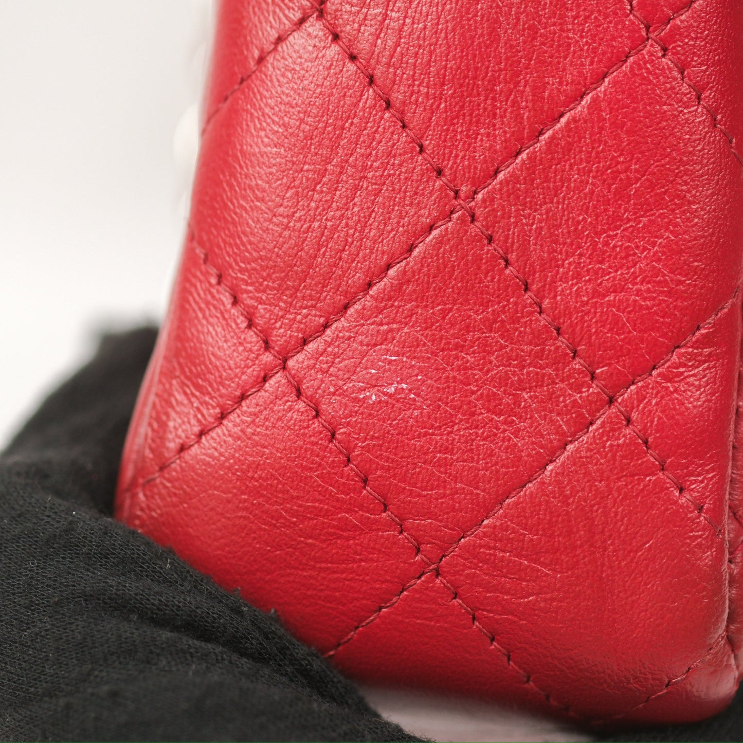 Chanel Quilted Mini Rectangular Flap Red Lambskin Silver Hardware