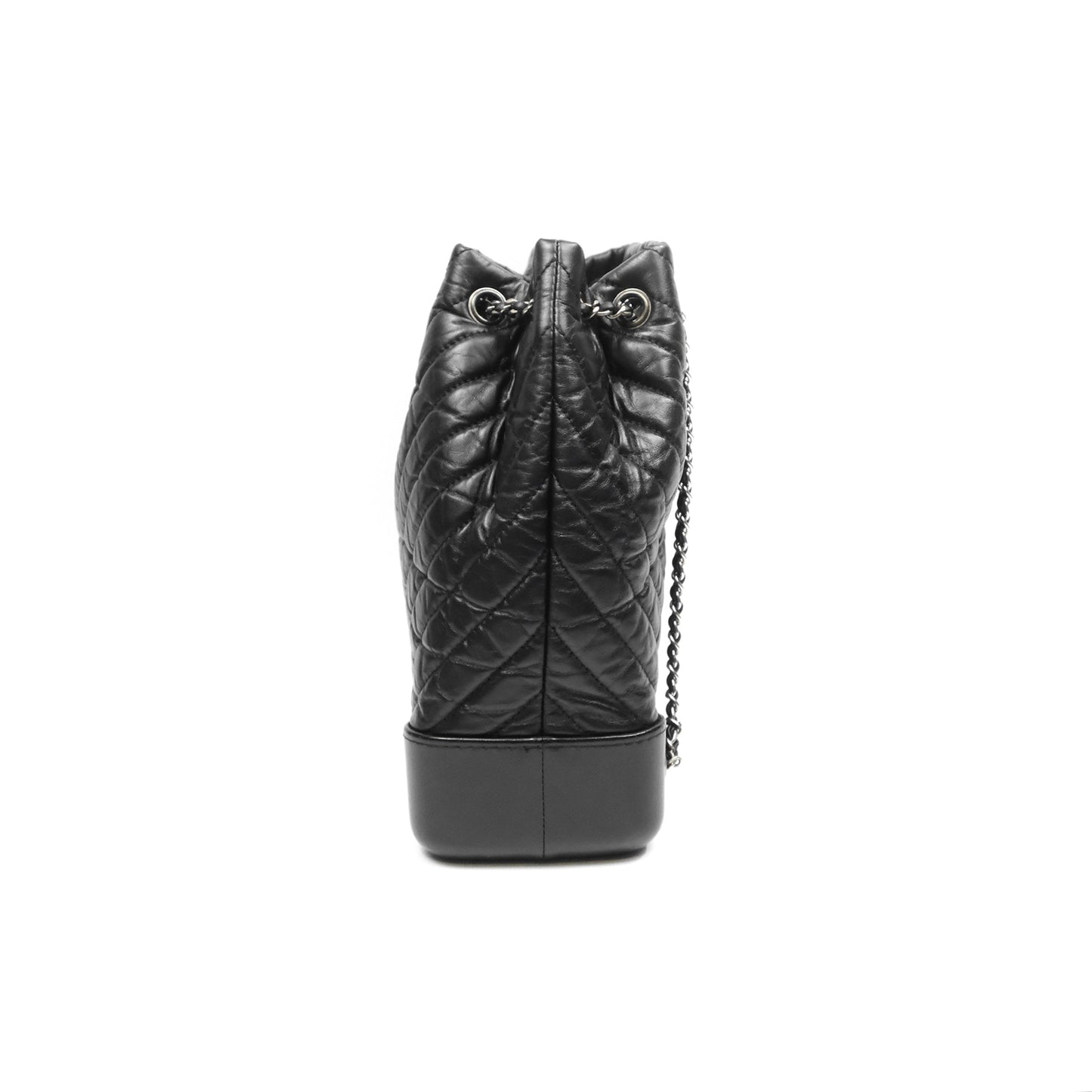 Chanel Medium Chevron Gabrielle Backpack Black Aged Calfskin