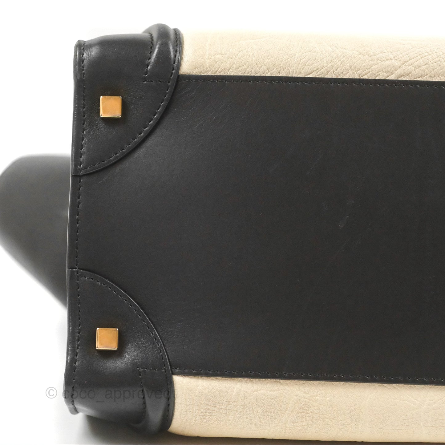 Celine Mini Luggage Bag Black/White Aged Calfskin