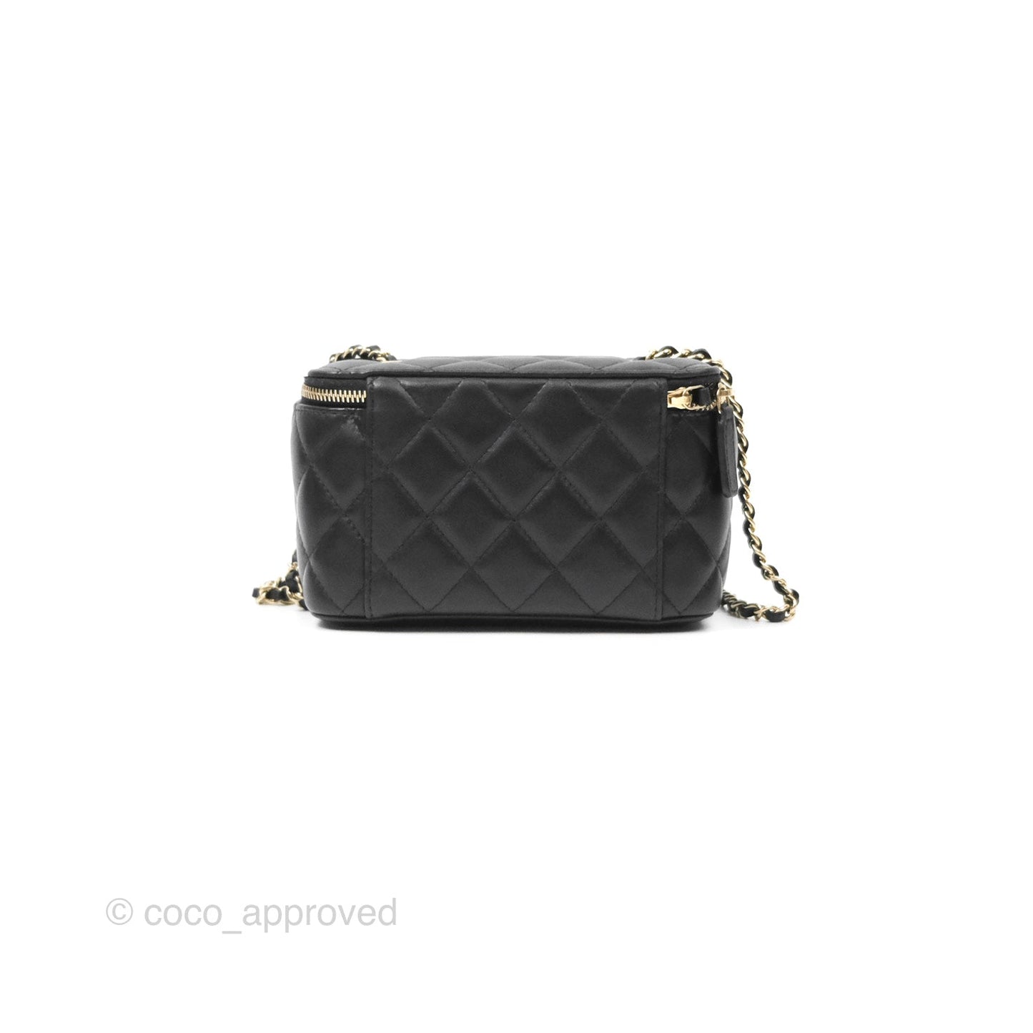 Chanel Vanity Rectangular Black Lambskin Gold Hardware