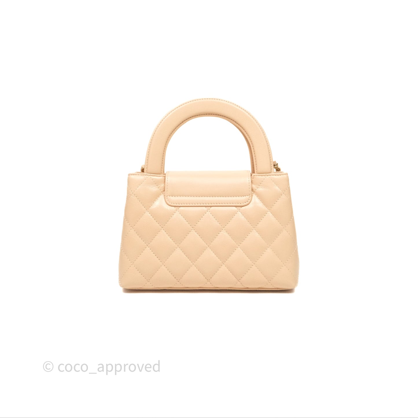 Chanel Kelly Bag Quilted Light Beige Shiny Crumpled Calfskin Aged Gold Hardware