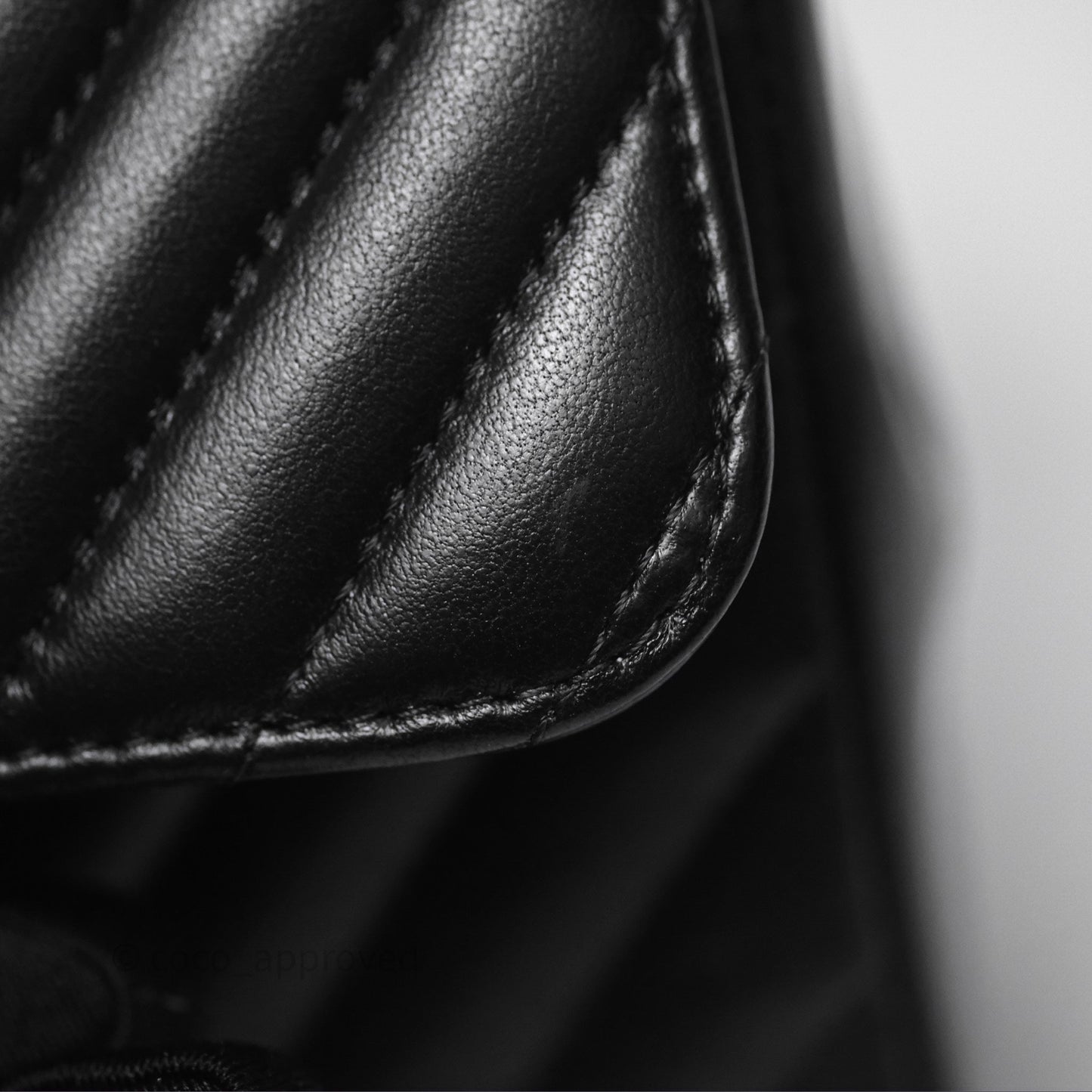 Chanel Mini Square Flap Chevron Black Lambskin Aged Gold Hardware