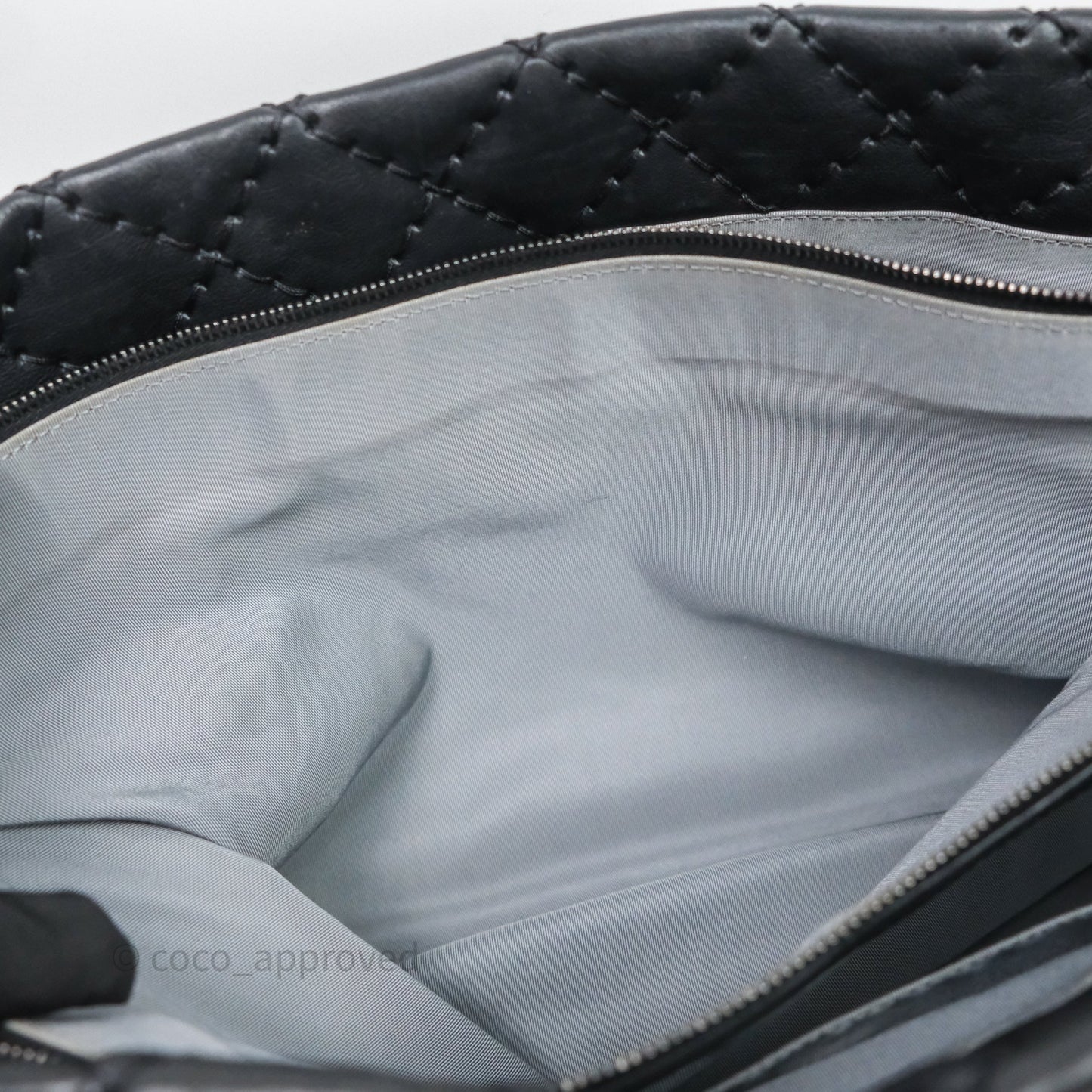 Chanel Ultimate Stitch Shopping Tote Black Calfskin Aged Silver Hardware