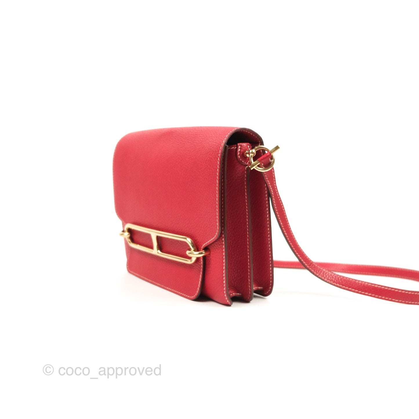Hermès Roulis 23 Red Clemence Gold Hardware