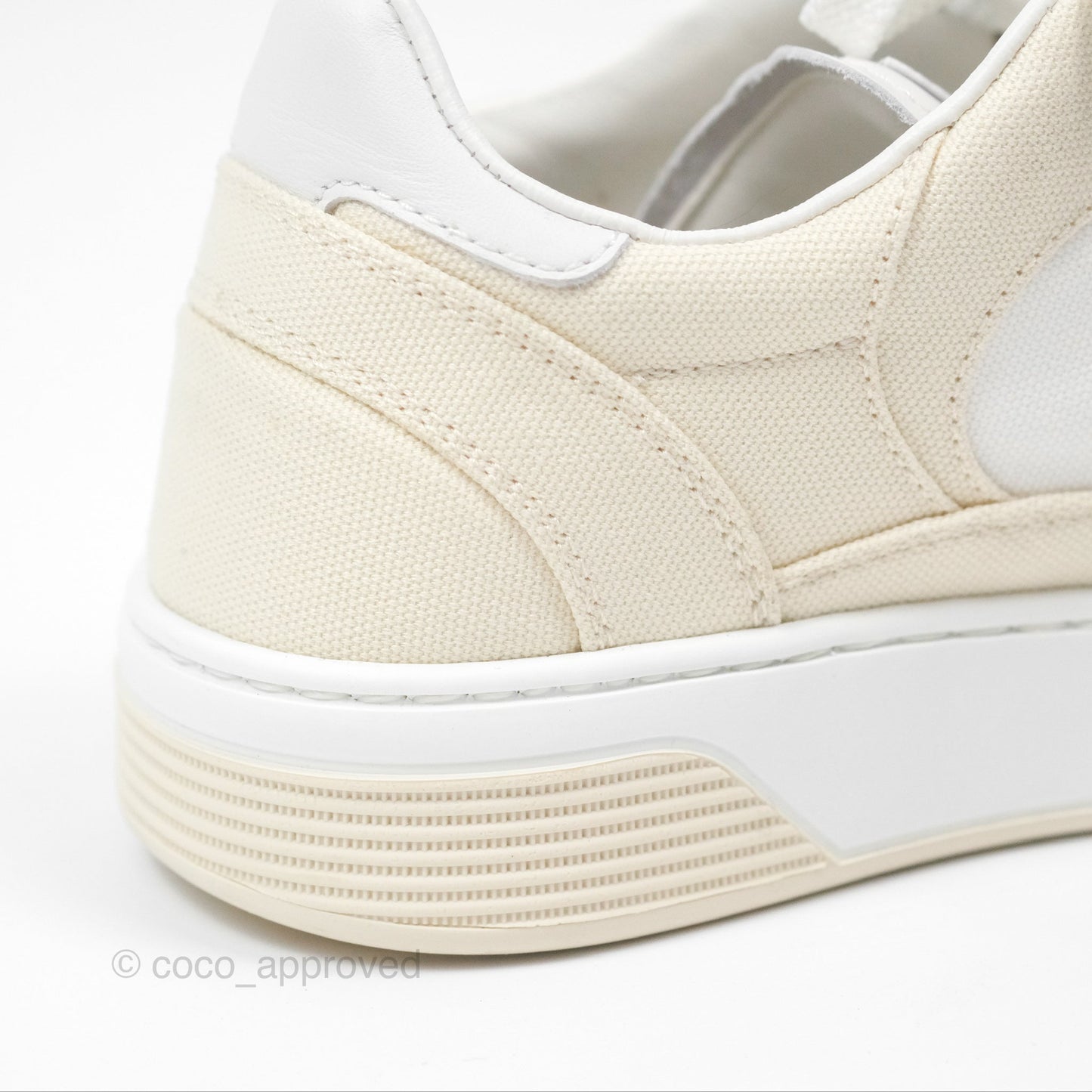 Chanel Ivory Beige White Sneakers Size 37.5