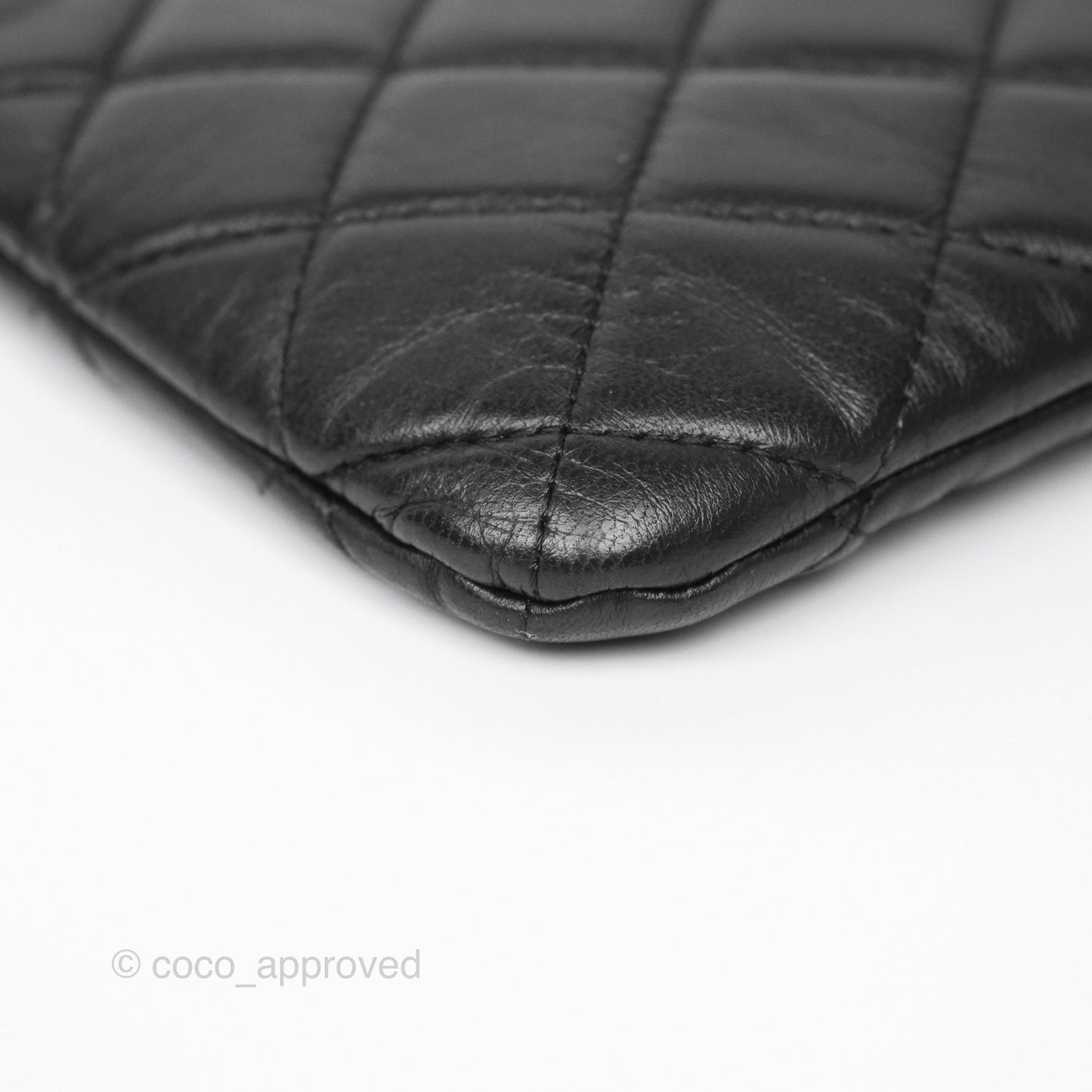 Chanel Flap O Case Clutch Black Lambskin Silver Hardware