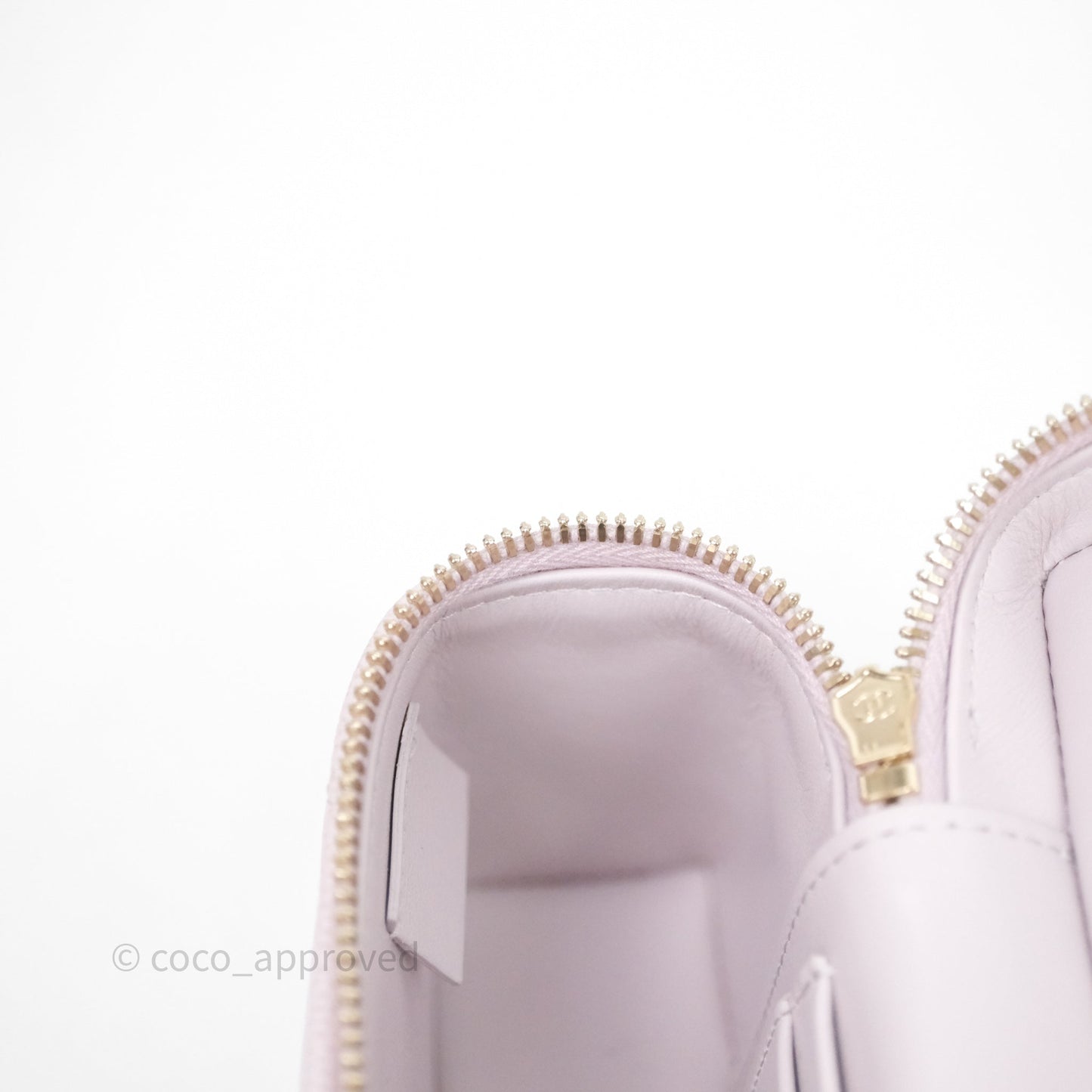 Chanel Top Handle Long Vanity with Chain Light Lilac Pink Caviar Gold Hardware