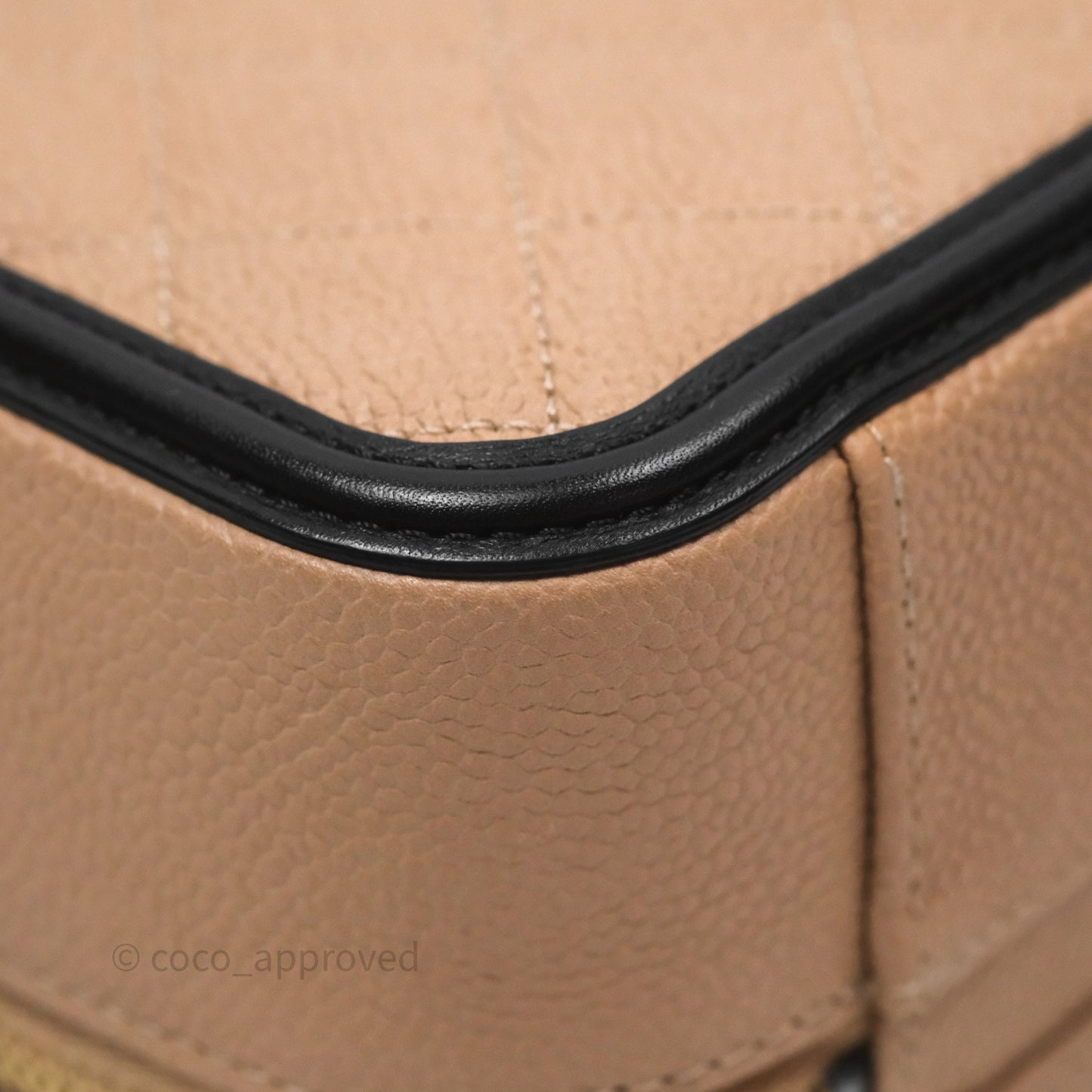 Chanel Quilted Medium CC Filigree Vanity Case Beige Caviar Gold Hardware