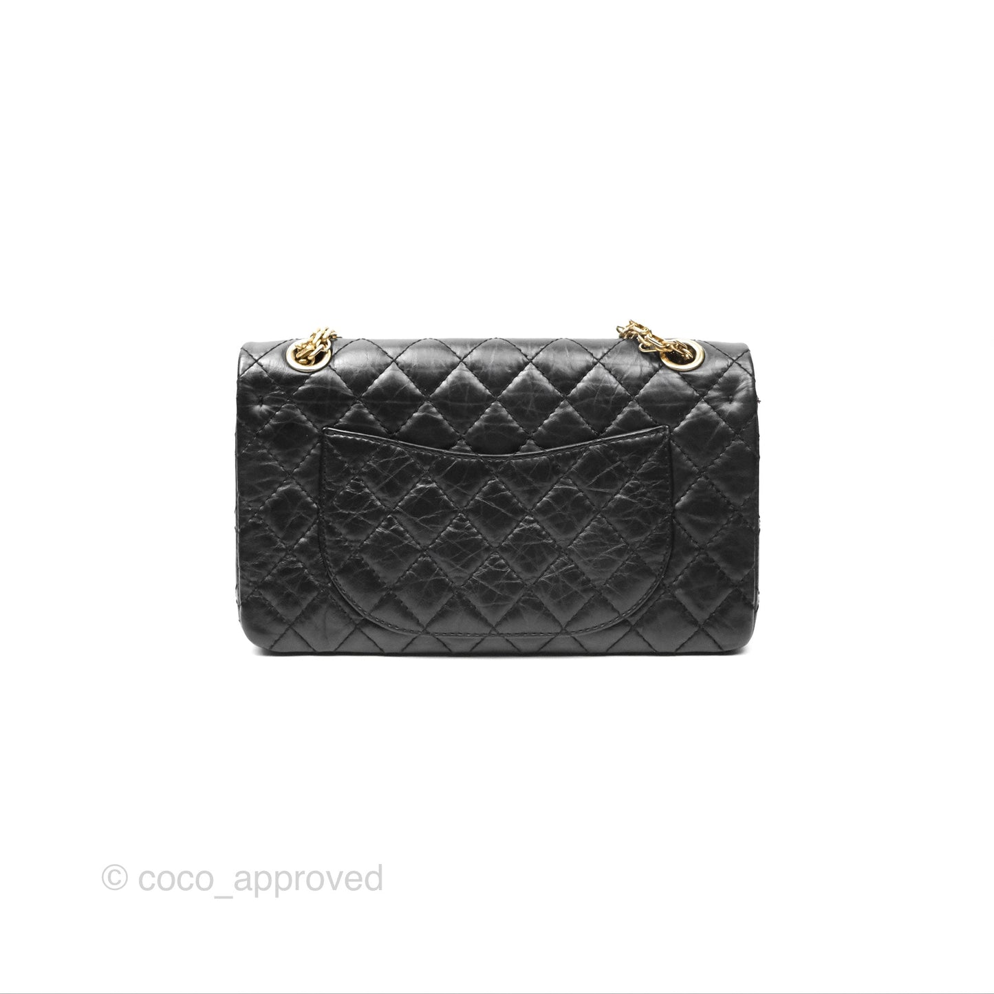 Chanel Reissue 225 Quilted Black Aged Calfskin Aged Gold Hardware
