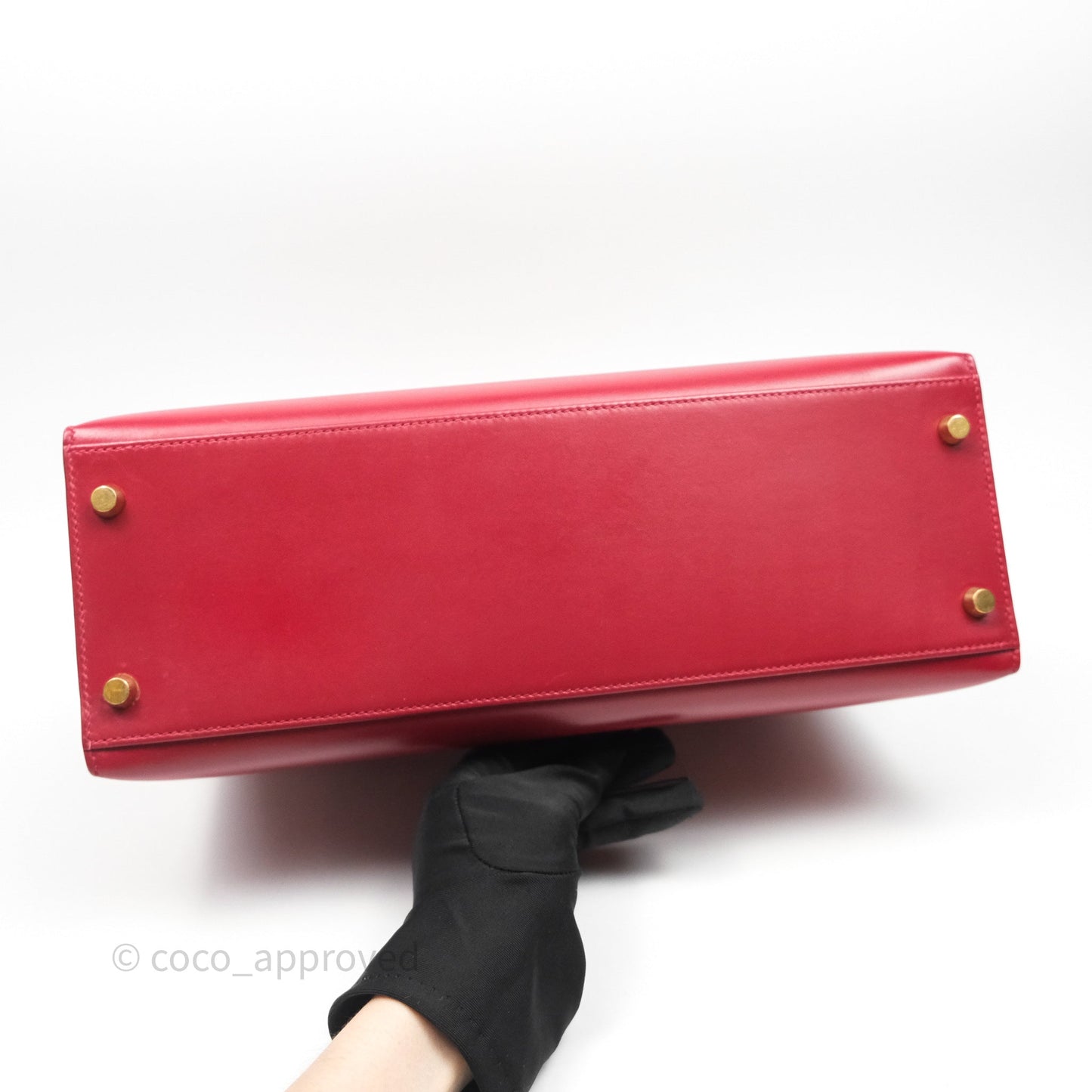 Hermès Vintage Kelly 32 Sellier Rouge Hermes 55 Box Leather Gold Hardware