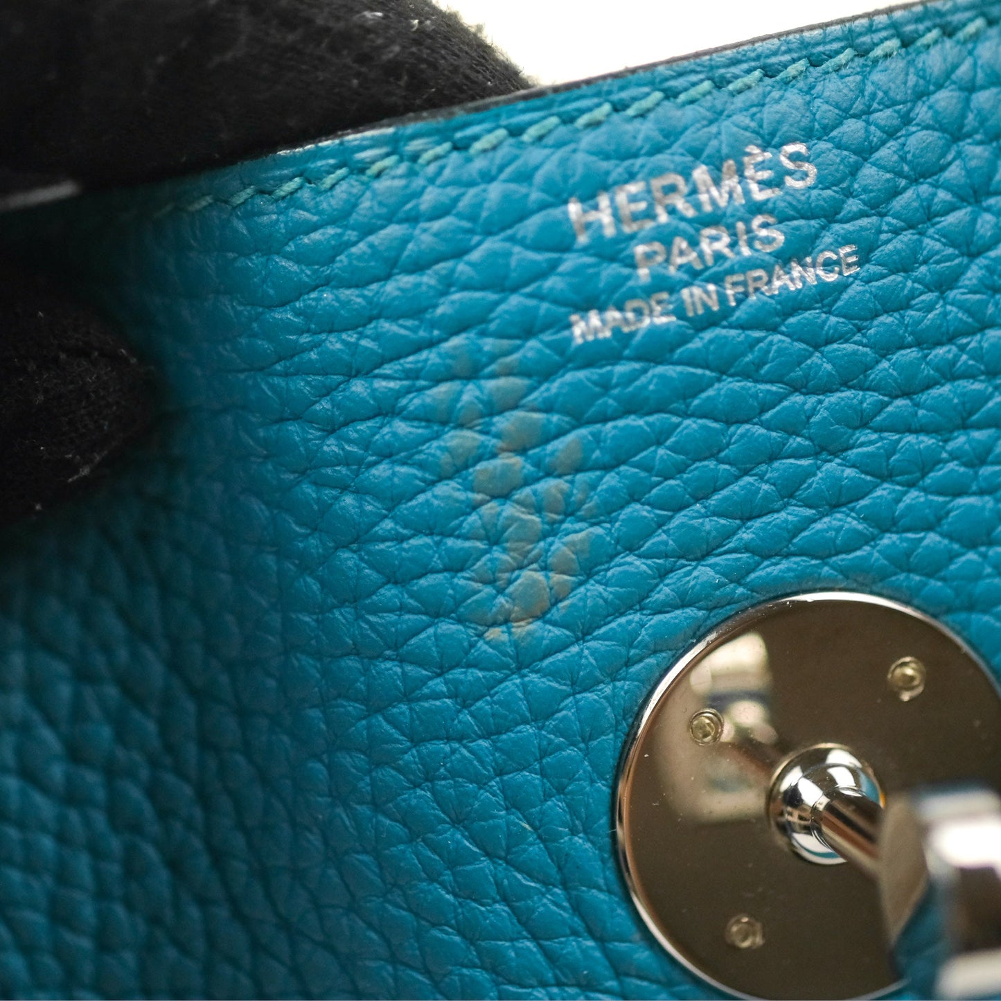 Hermès Lindy 34 Blue Paon Clemence Palladium Hardware