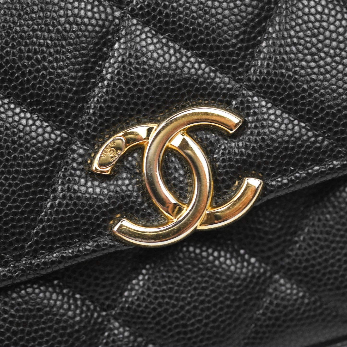 Chanel Coco First Mini Clutch On Chain Black Caviar Gold Hardware 22K