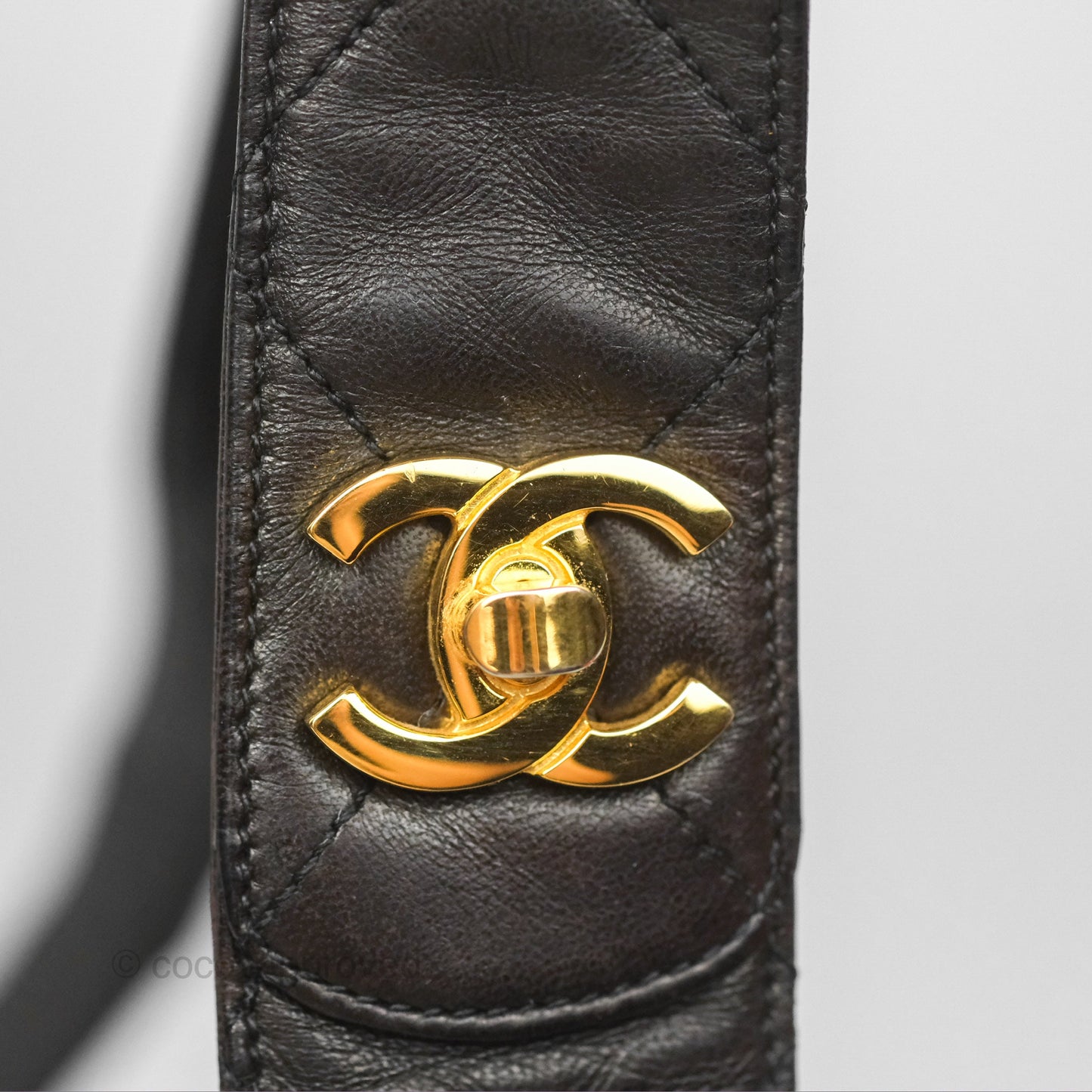 Chanel Vintage Drawstring Bucket Bag Black Lambskin Gold Hardware