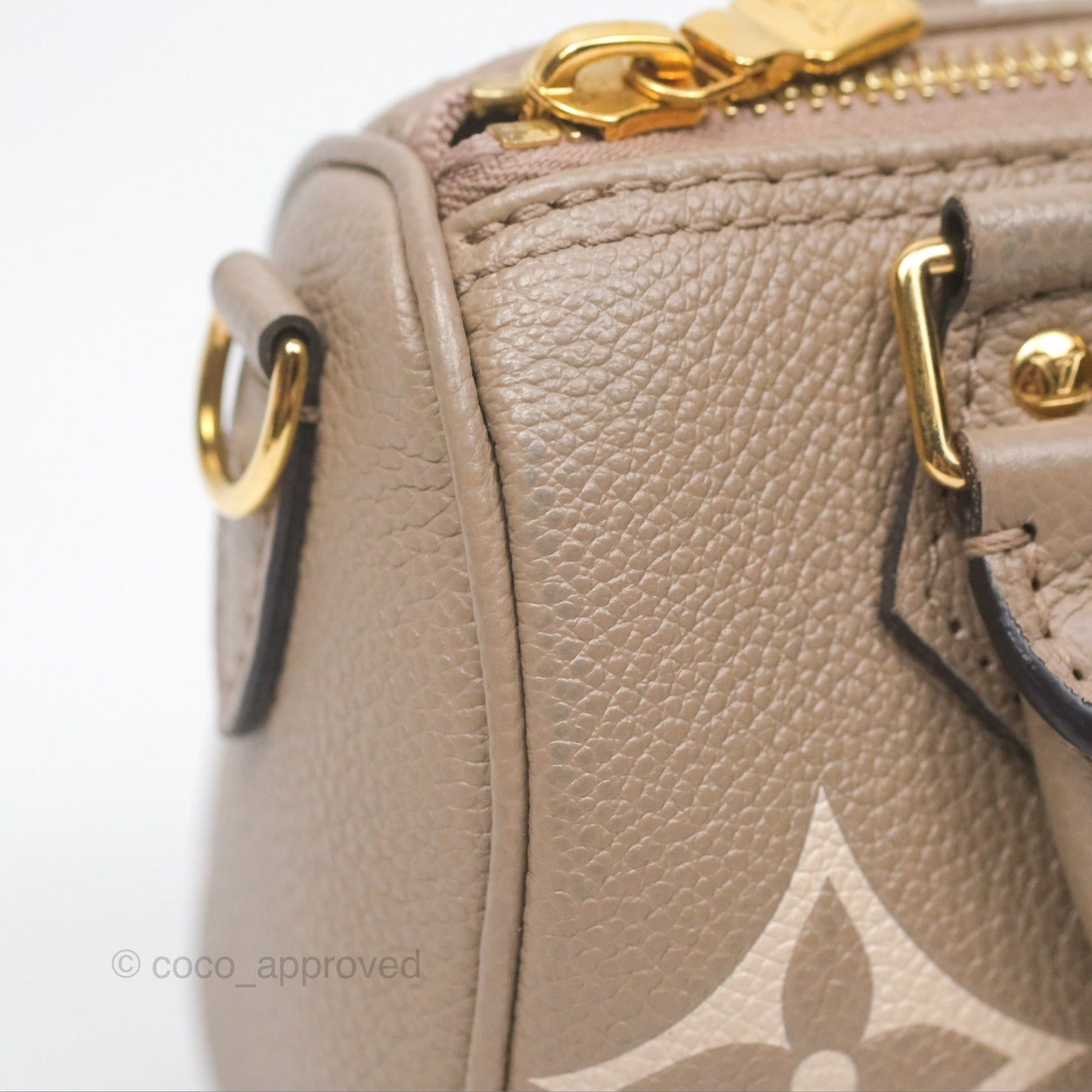 Louis Vuitton Nano Speedy Monogram Empreinte Dove/Cream