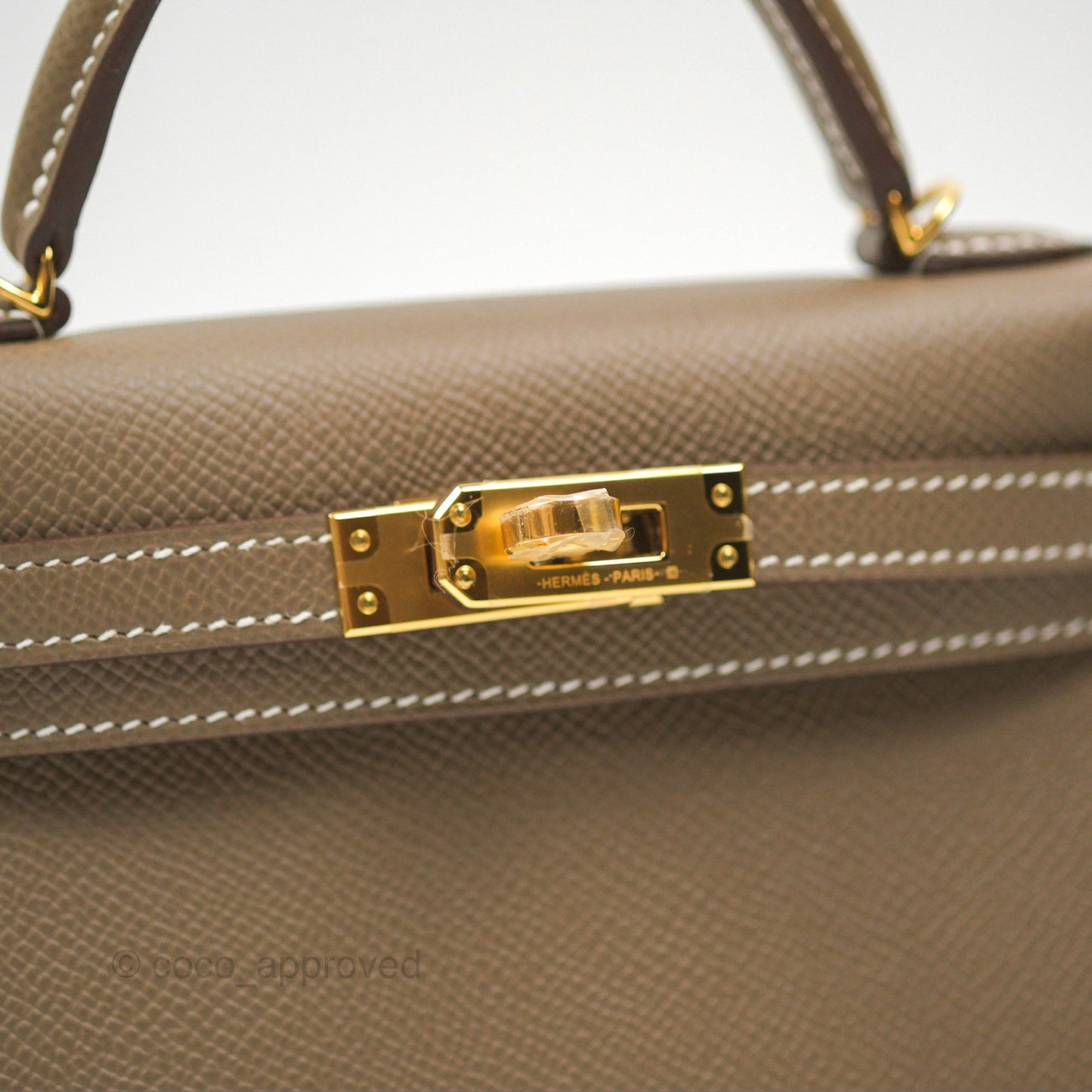 Hermès Mini Kelly II Etoupe Epsom Gold Hardware