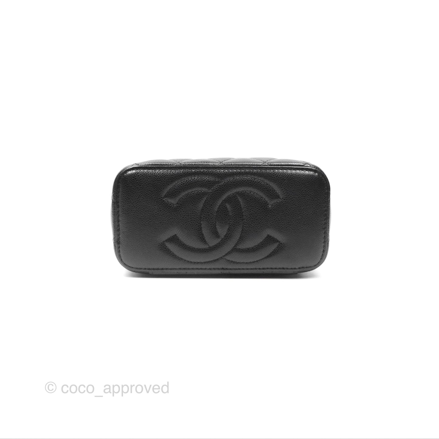 Chanel Vanity Rectangular With Chain Black Caviar Gold Hardware