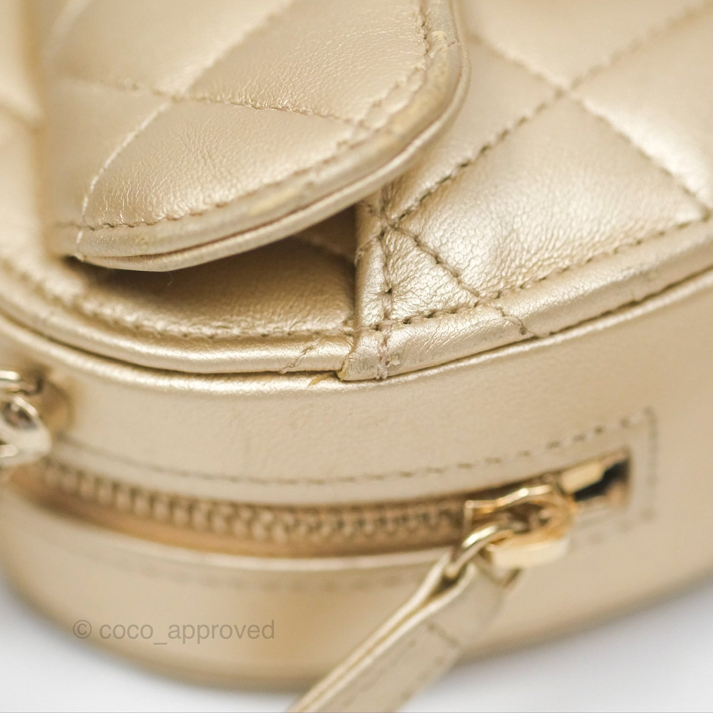 Chanel Small Heart Bag Gold Lambskin Gold Hardware 22S