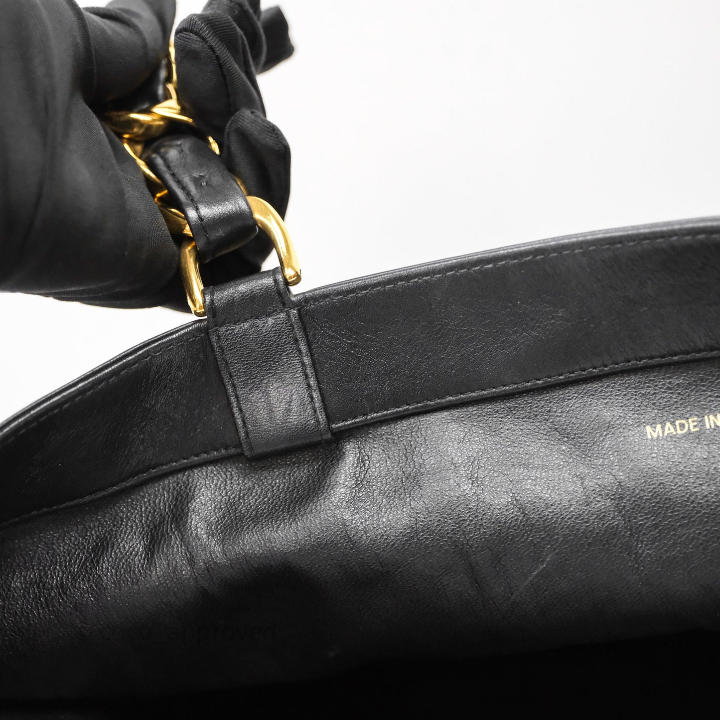 Chanel Vintage Shoulder Bag Black Calfskin Gold Hardware