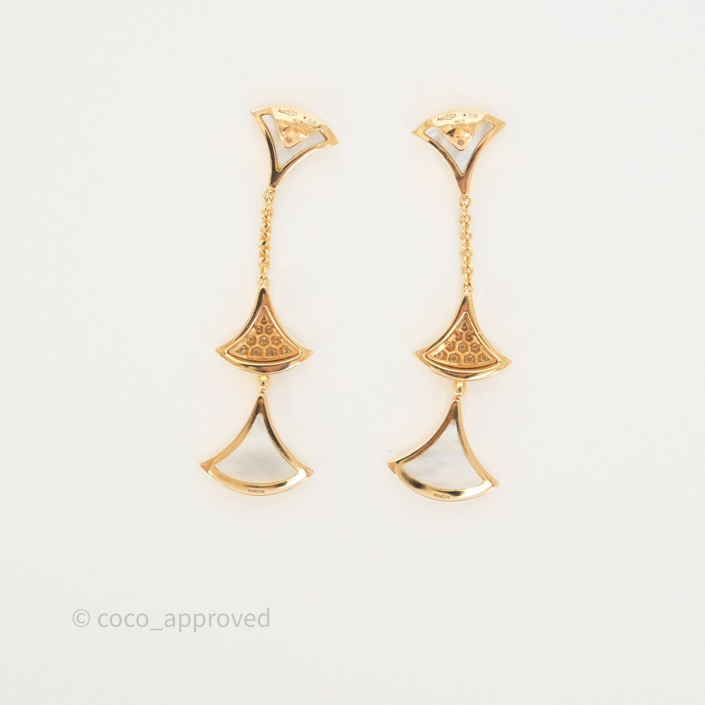 Bvlgari Divas' Dream Earrings Diamonds Mother of Pearl