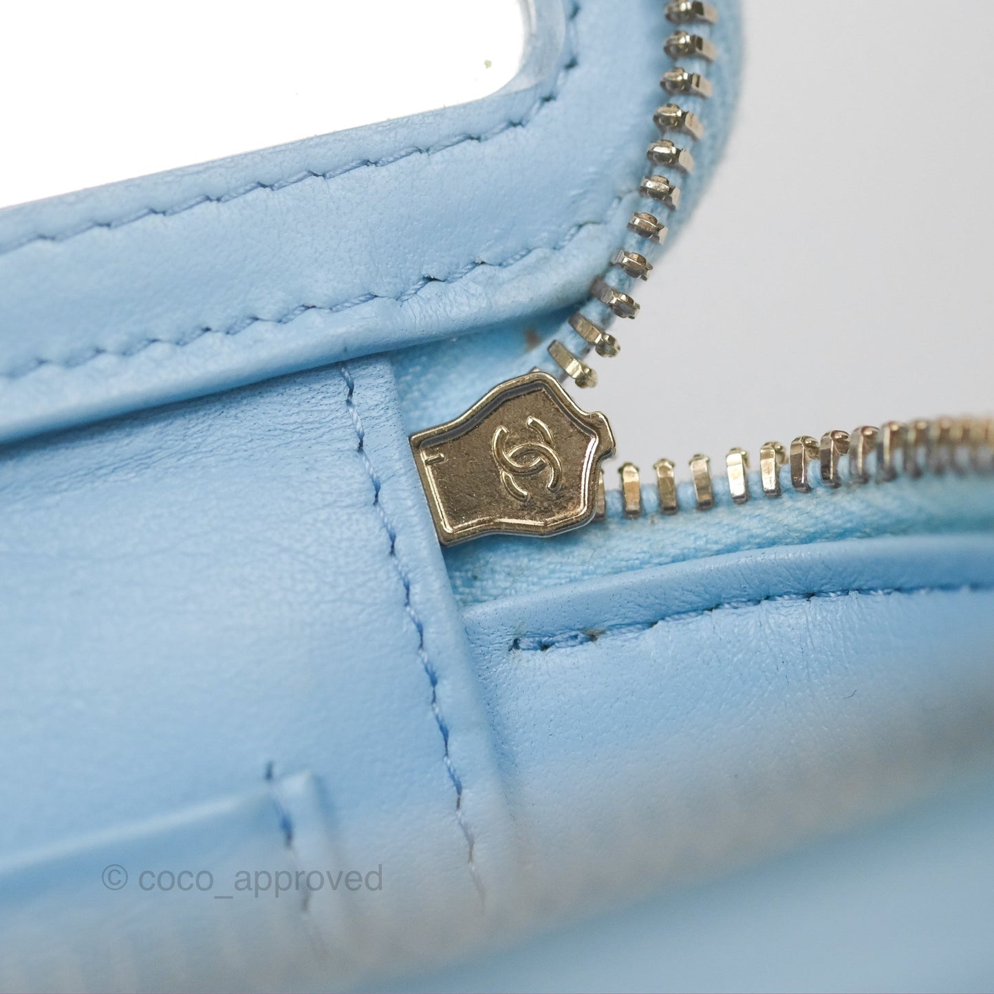Chanel Classic Vanity With Chain Blue Caviar Gold Hardware