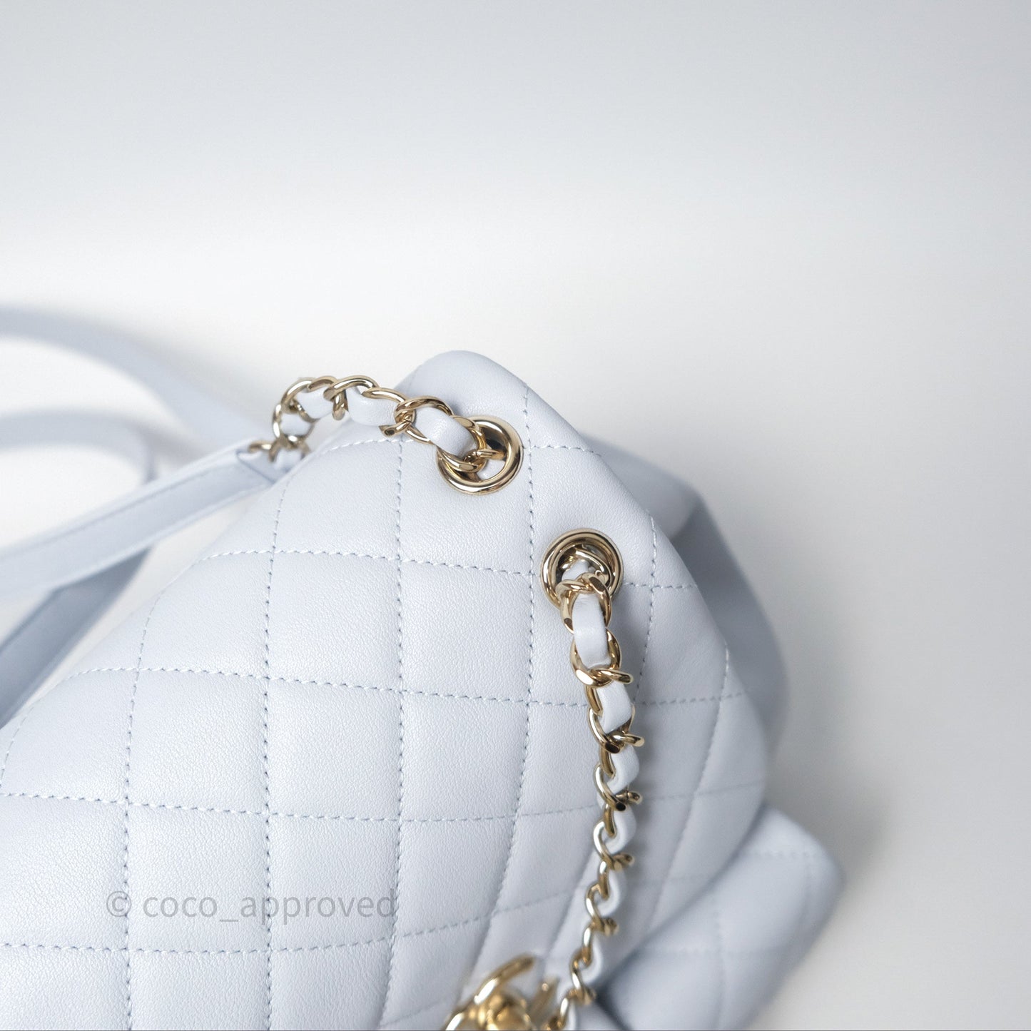 Chanel Quilted Large Duma Drawstring Backpack Light Blue Calfskin