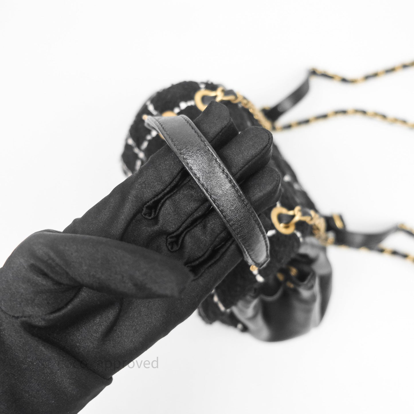 Chanel Duma Backpack Black Tweed Aged Gold Hardware