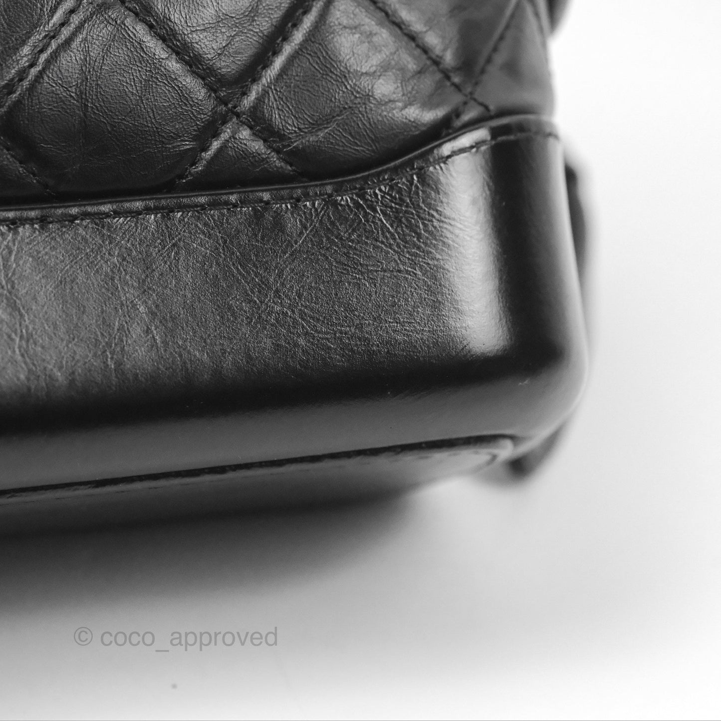 Chanel Small Gabrielle Hobo Quilted Black Aged Calfskin