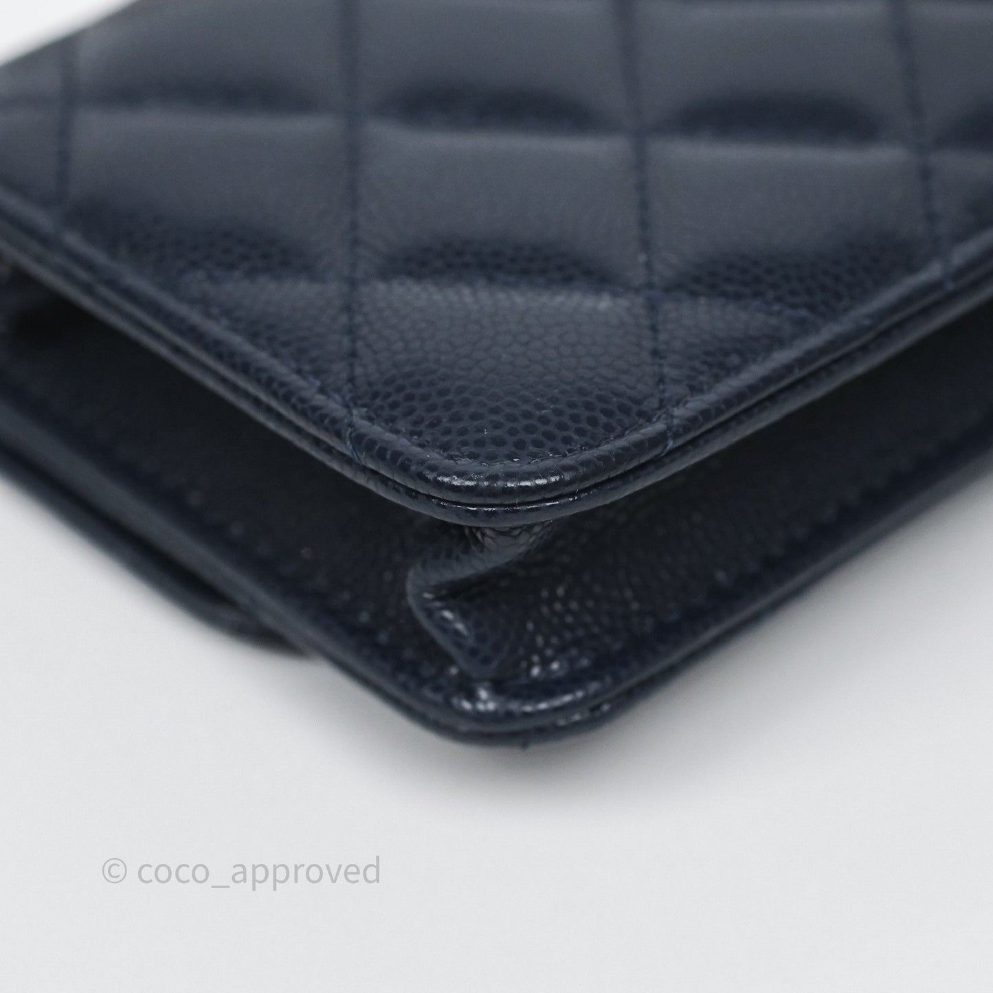 Chanel Twist Your Button Coin Purse With Chain Navy Shiny Caviar