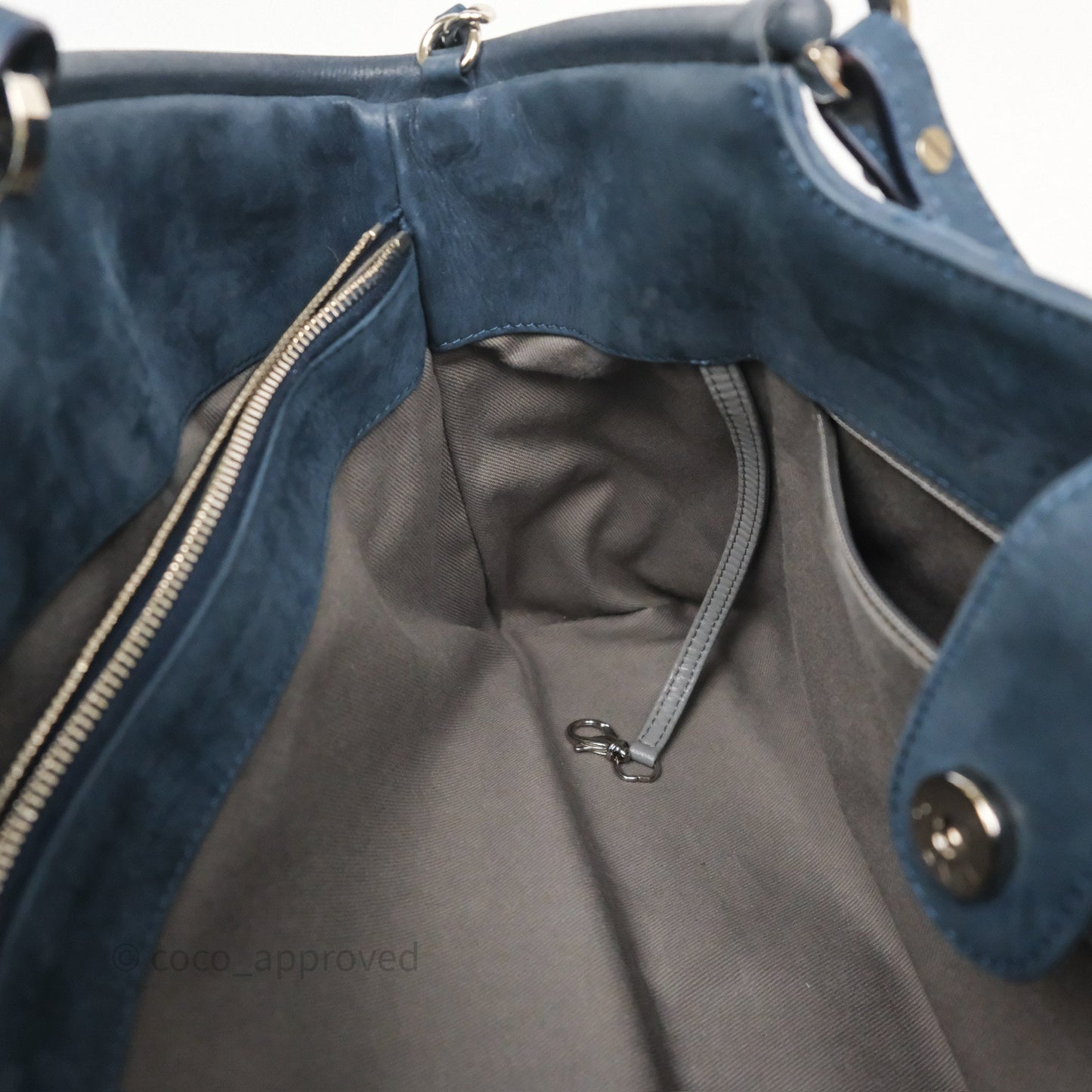 Chanel Small Sea Hit Tote Navy Iridescent Calfskin Silver Hardware