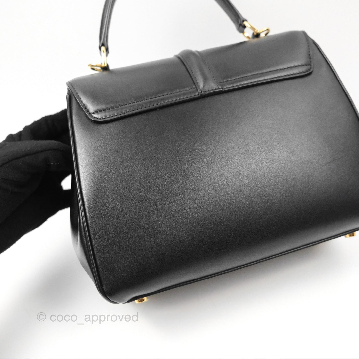 Celine Small 16 Bag Black Satinated Calfskin