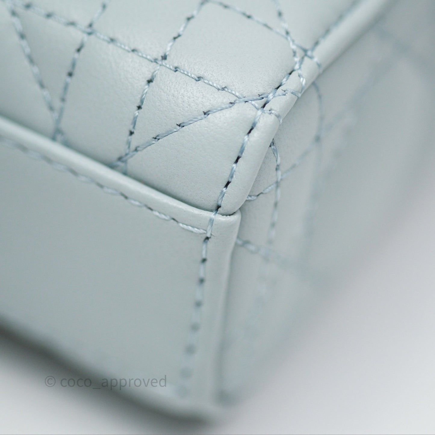Christian Dior Micro Lady D-Joy Bag Baby Blue Lambskin Cannage Gold Hardware