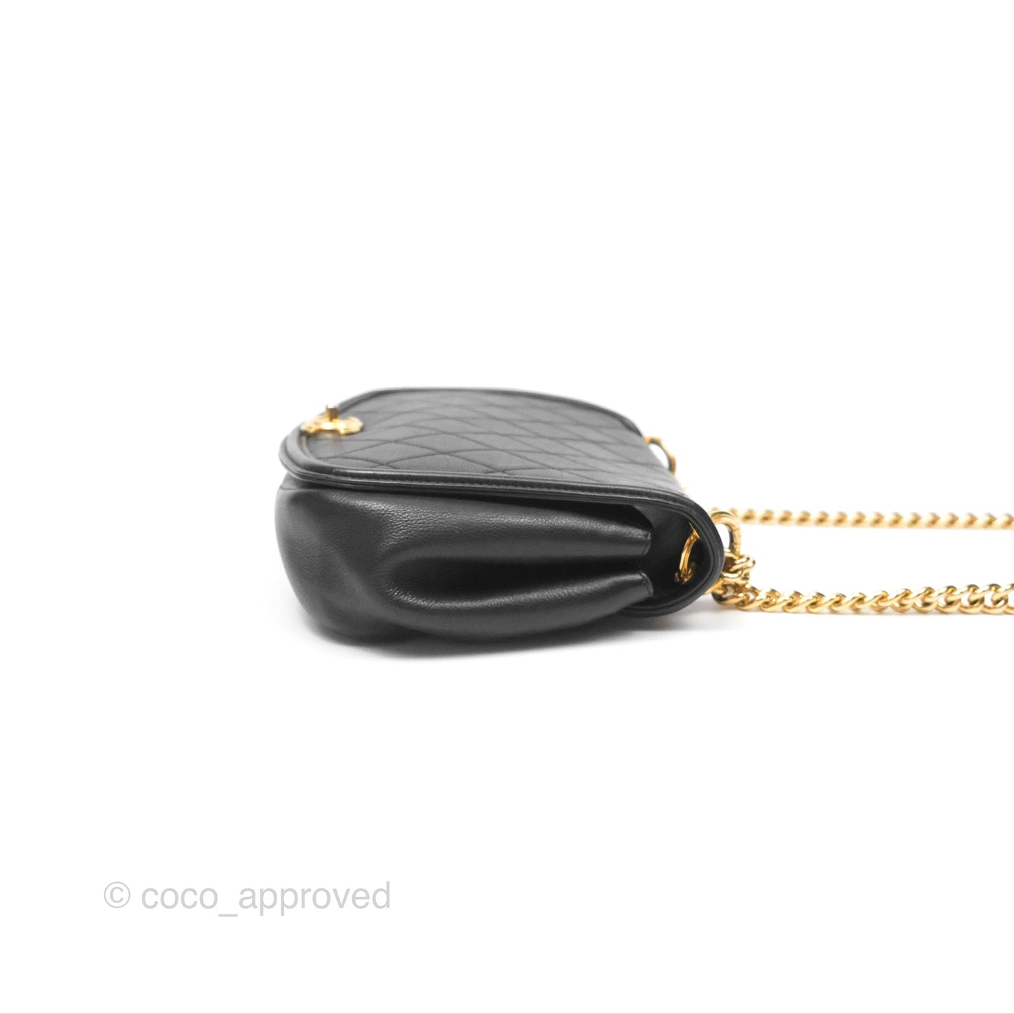 Chanel Small Underline Saddle Flap Bag Black Calfskin Gold Hardware