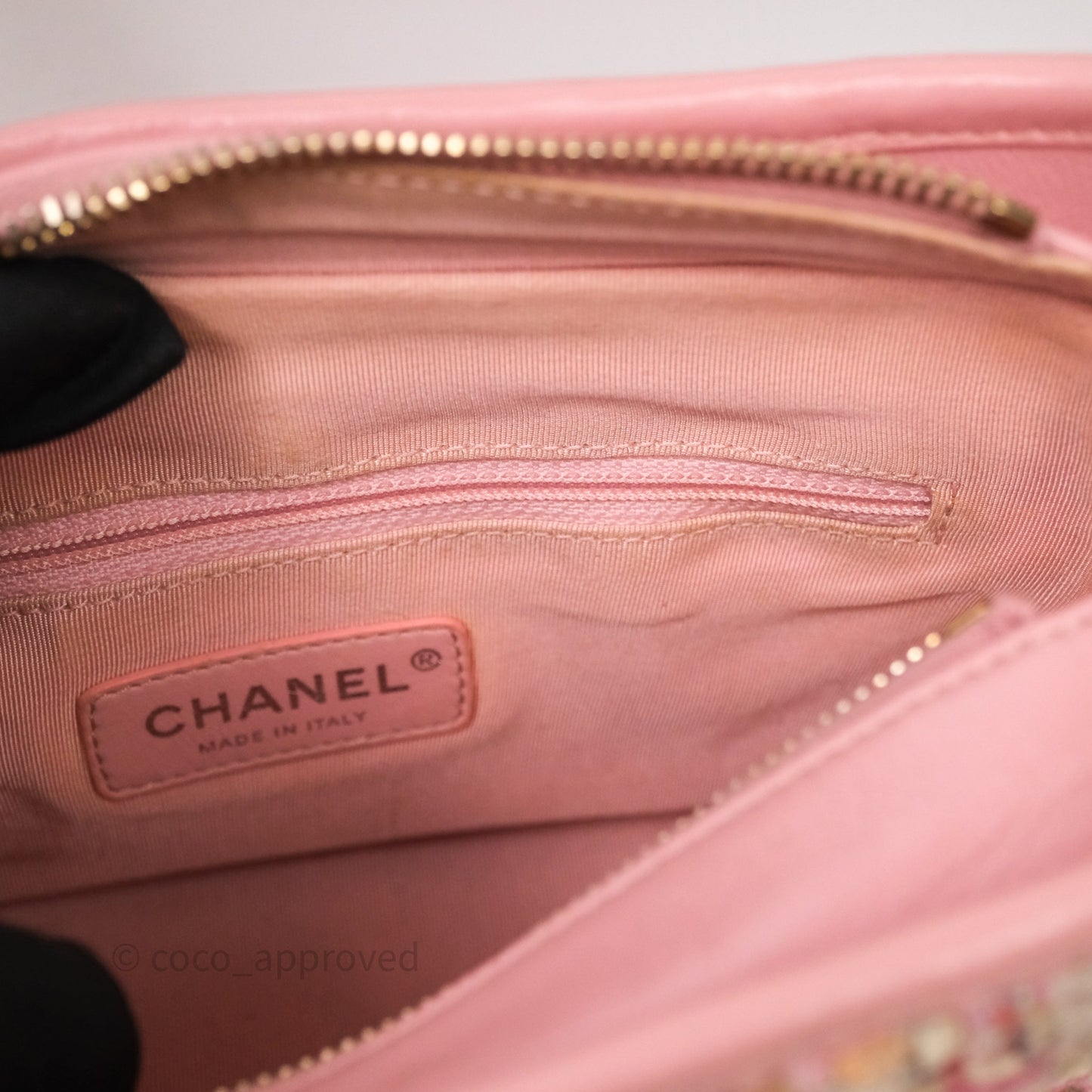 Chanel Small Gabrielle Hobo Quilted Pink Tweed Aged Calfskin