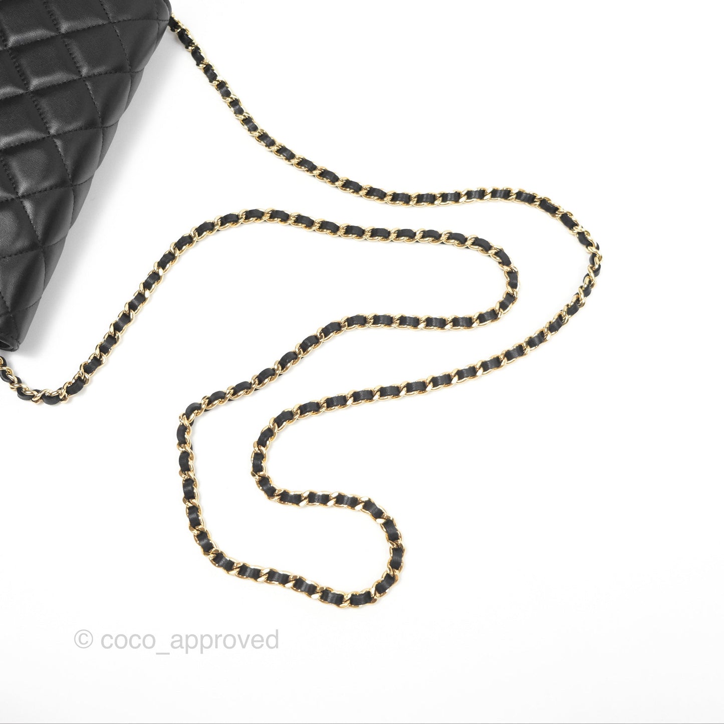 Chanel Quilted Classic Wallet on Chain WOC Black Lambskin Gold Hardware