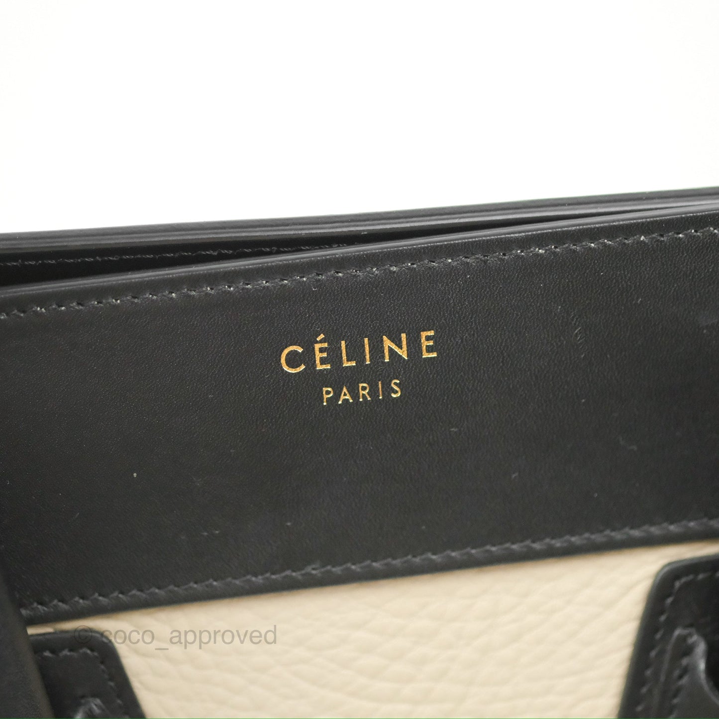 Celine Mini Luggage Bag Black/Brown/Ivory Calfskin