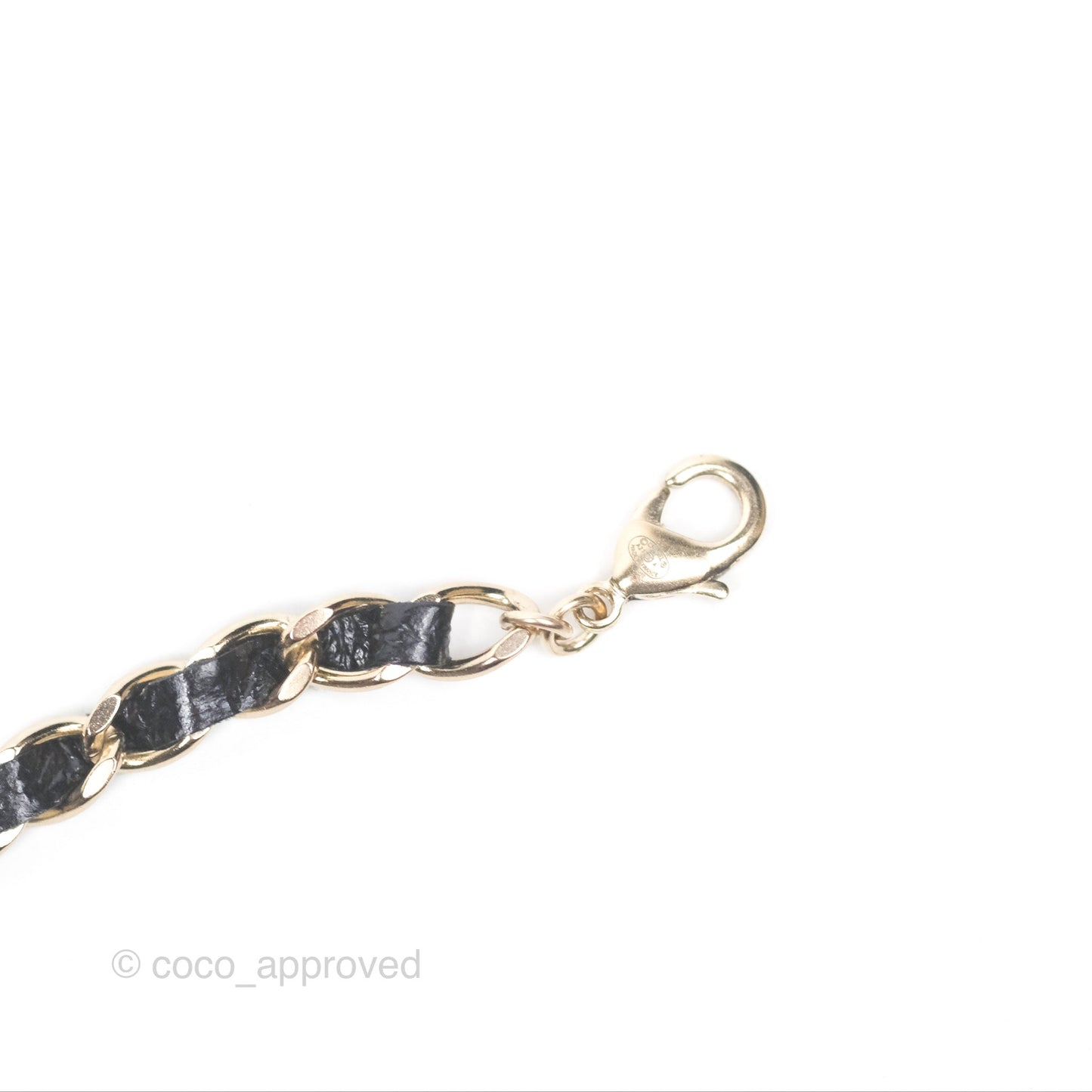 Chanel Crystal CC Resin Necklace Choker Lambskin Gold Hardware 21A