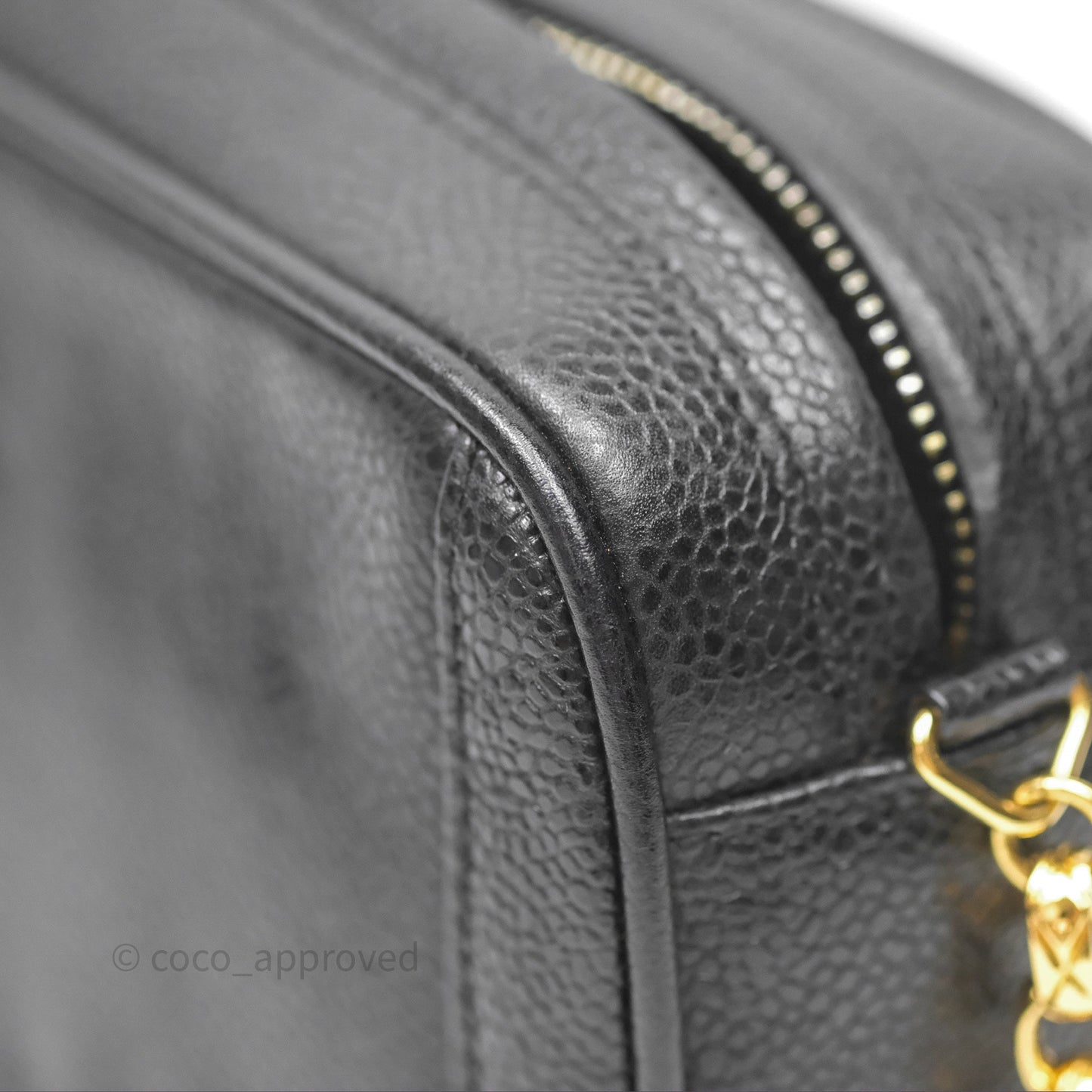 Chanel Vintage CC Camera Bag Black Caviar 24 Gold Hardware