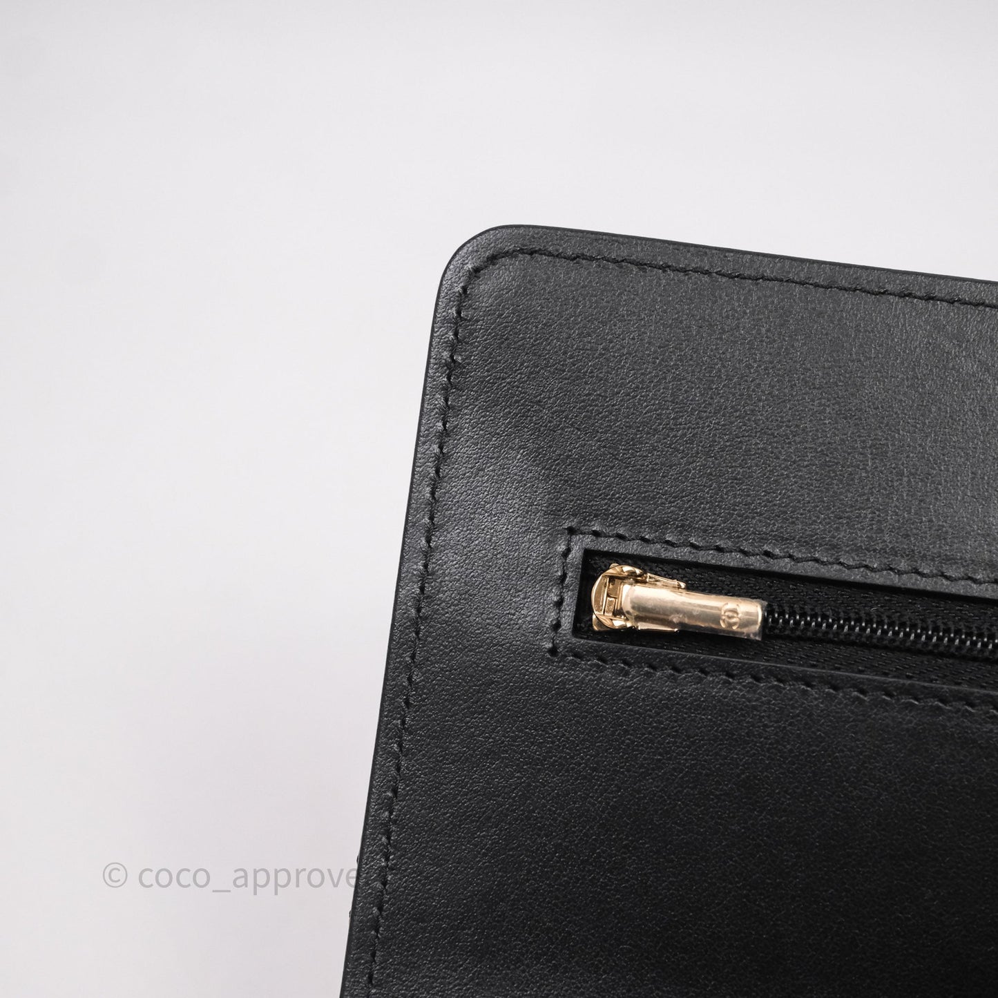 Chanel WOC With Ribbon Chain Black Caviar Gold Hardware