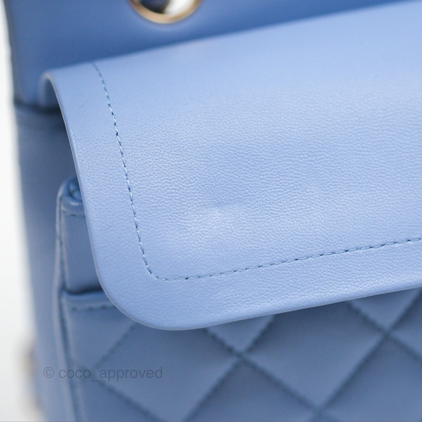 Chanel Small Classic Quilted Flap Sky Blue Lambskin Gold Hardware
