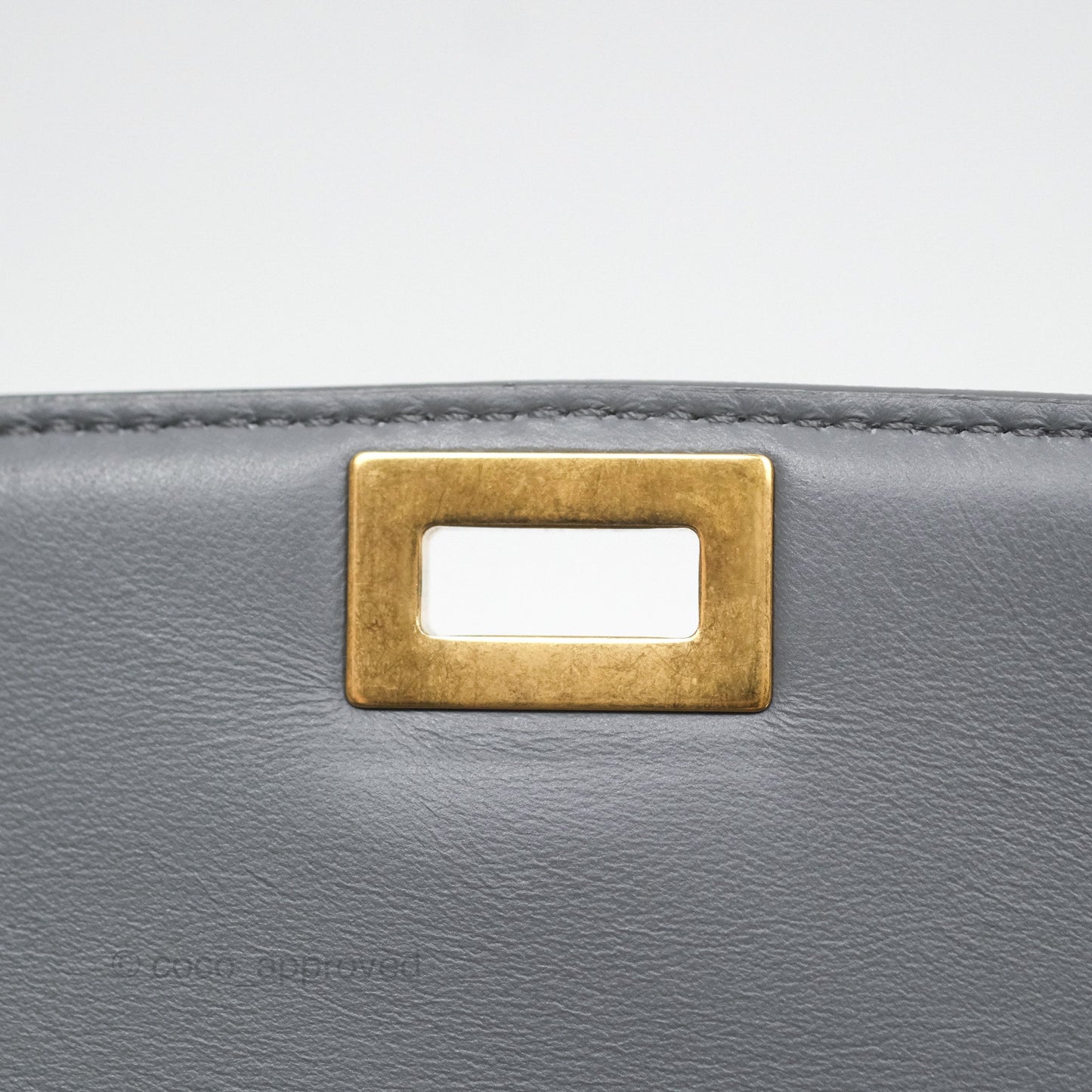 Celine Medium Classic Box Flap Grey Liege Calfskin