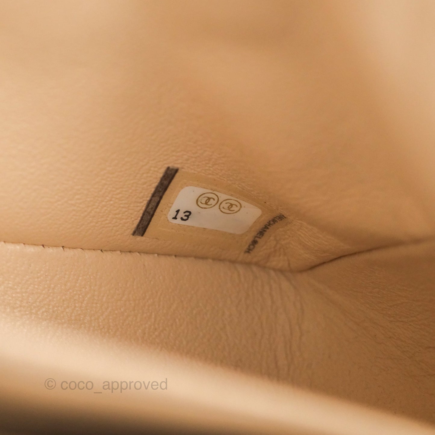 Chanel Quilted East West Flap Beige Caviar Silver Hardware