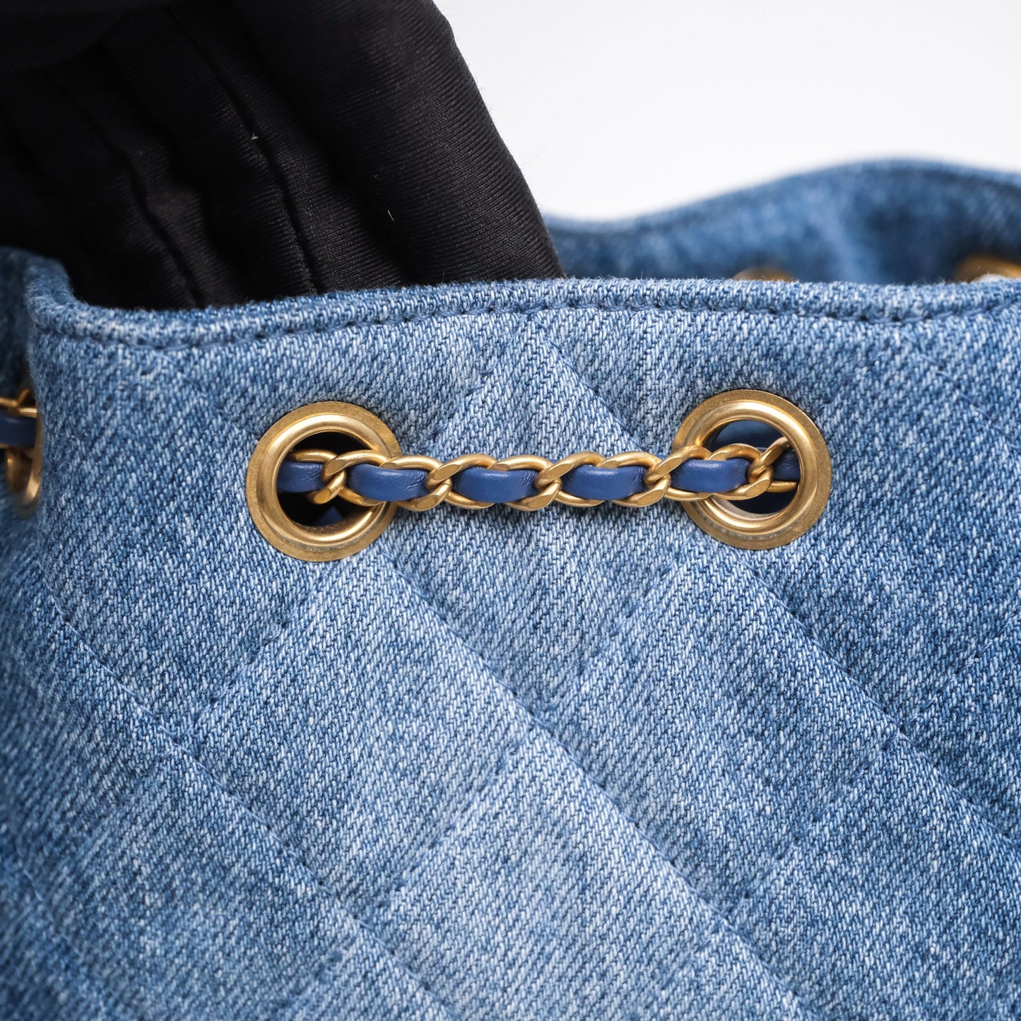 Chanel 25 Mini Washed Denim Aged Gold Hardware