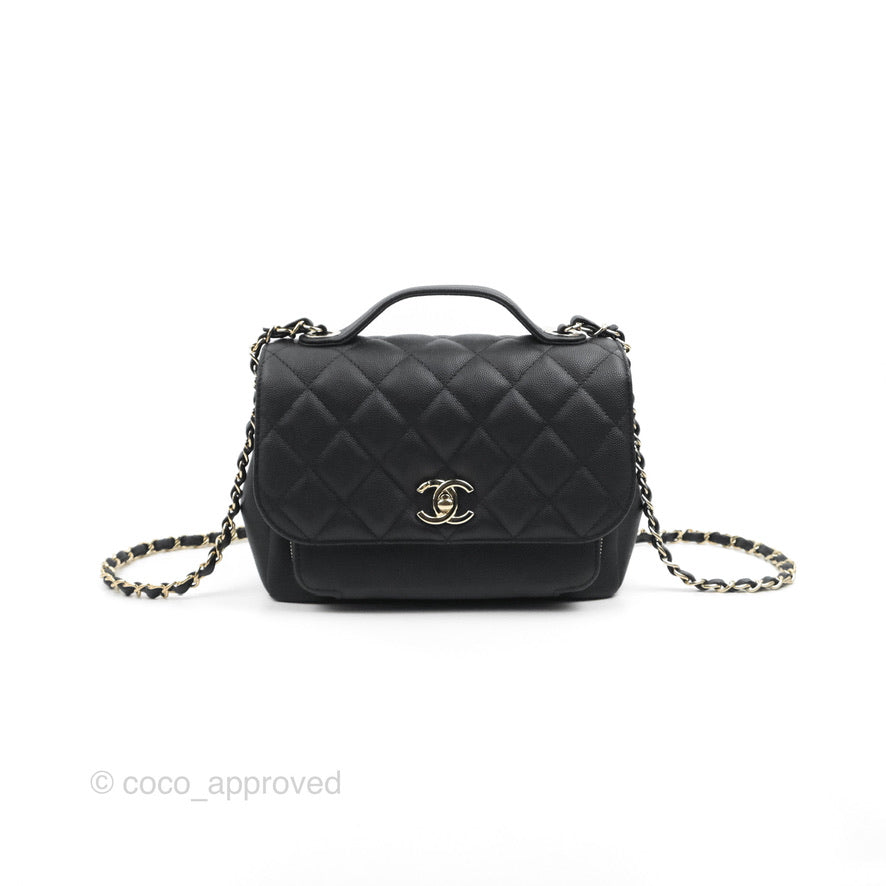 Chanel Quilted Medium Business Affinity Flap Black Caviar Gold Hardware