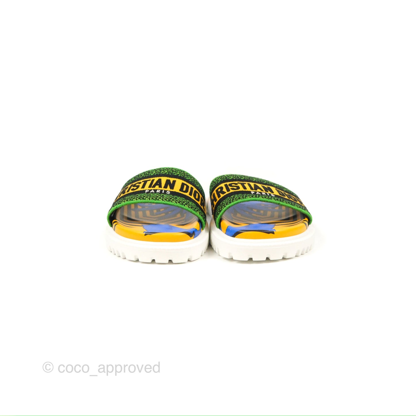 Dior Dway Slides Yellow Multicolor Size 37.5
