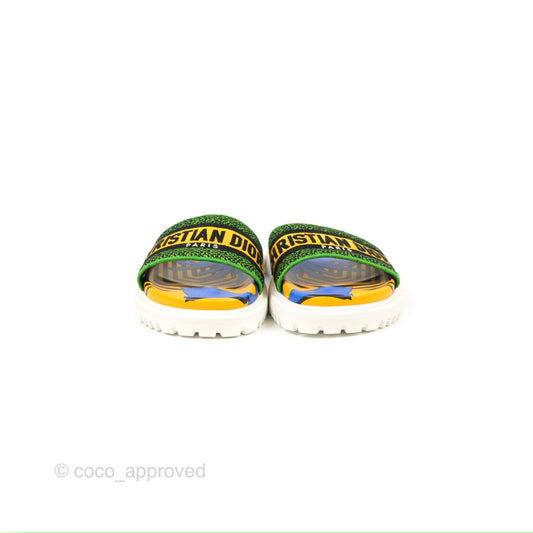 Dior Dway Slides Yellow Multicolor Size 37.5