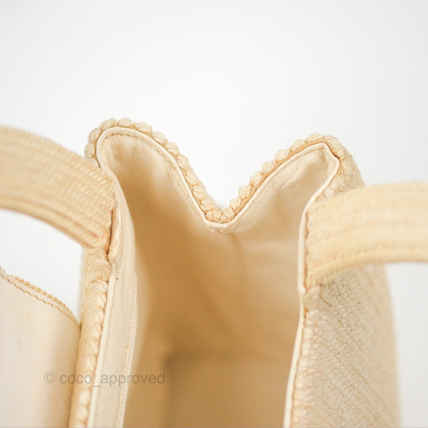 Chanel Vintage Mini Kelly Silk Rope Braided Cream Beige 24K Gold Hardware