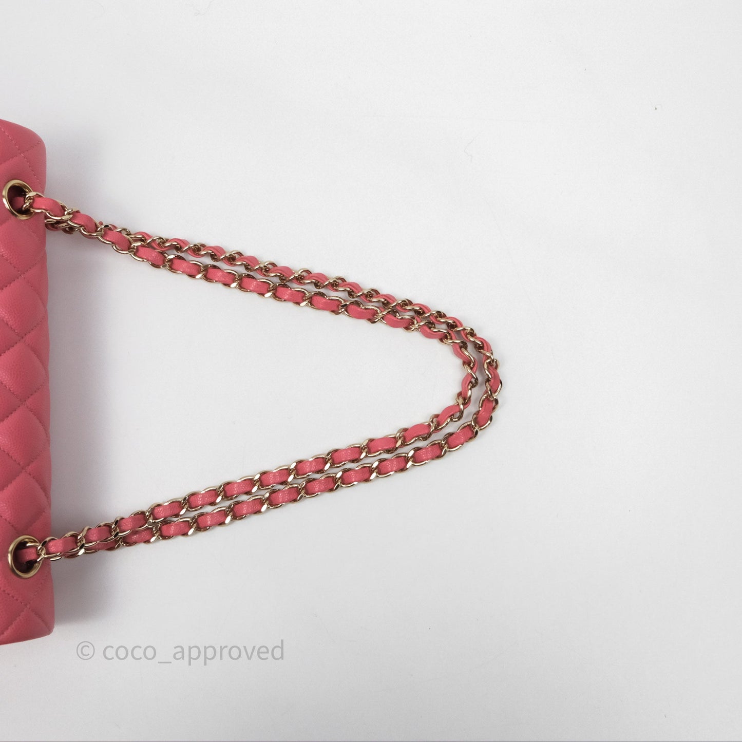 Chanel Classic M/L Medium Flap Quilted Pink Caviar Gold Hardware