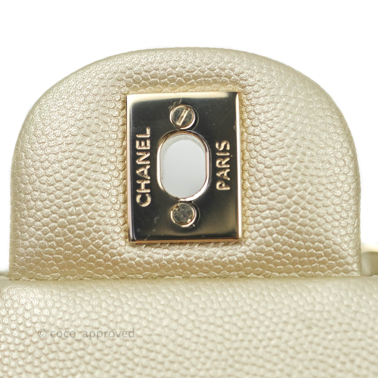 Chanel Classic M/L Medium Double Flap Bag Light Gold Caviar Gold Hardware