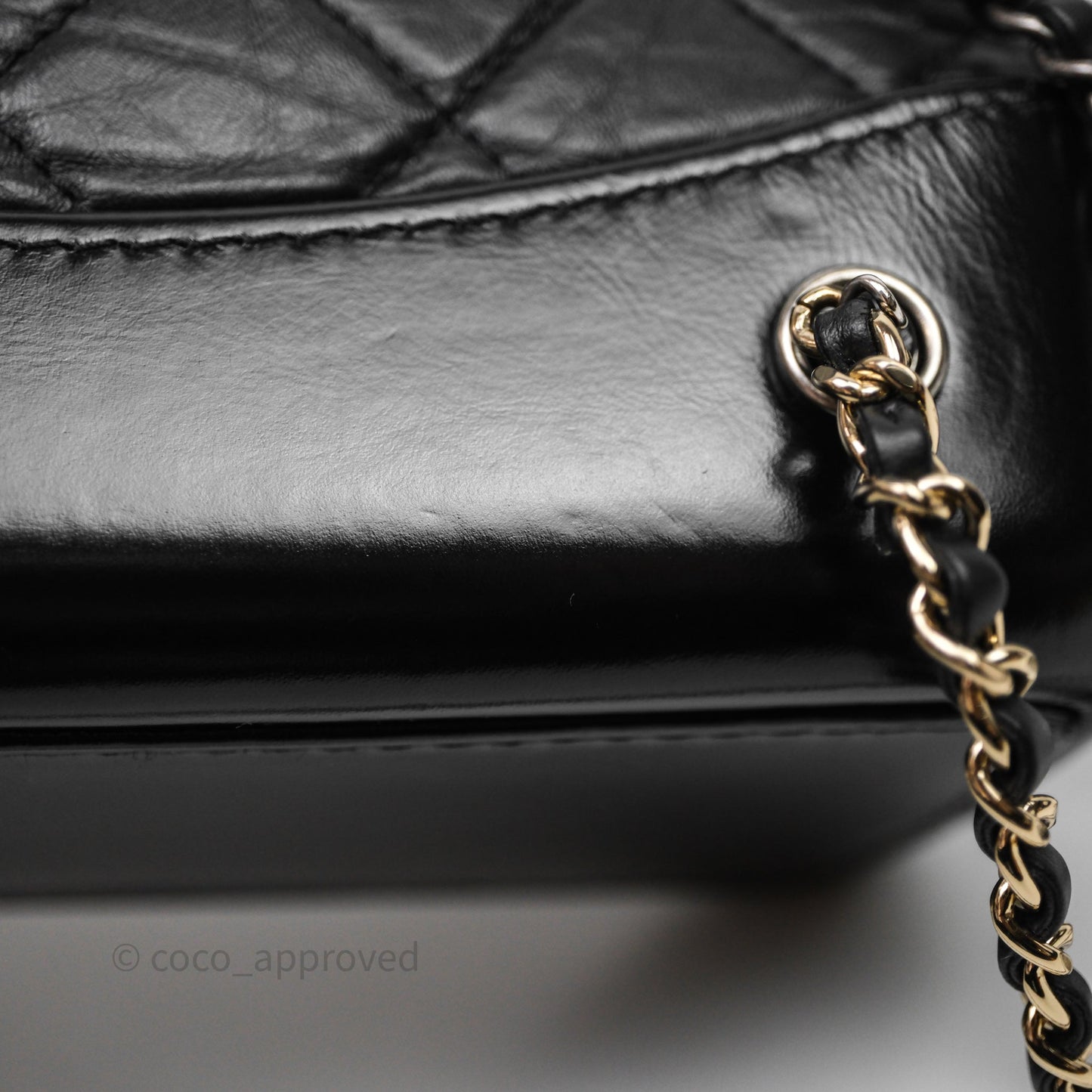 Chanel Small Gabrielle Backpack Quilted Black Aged Calfskin